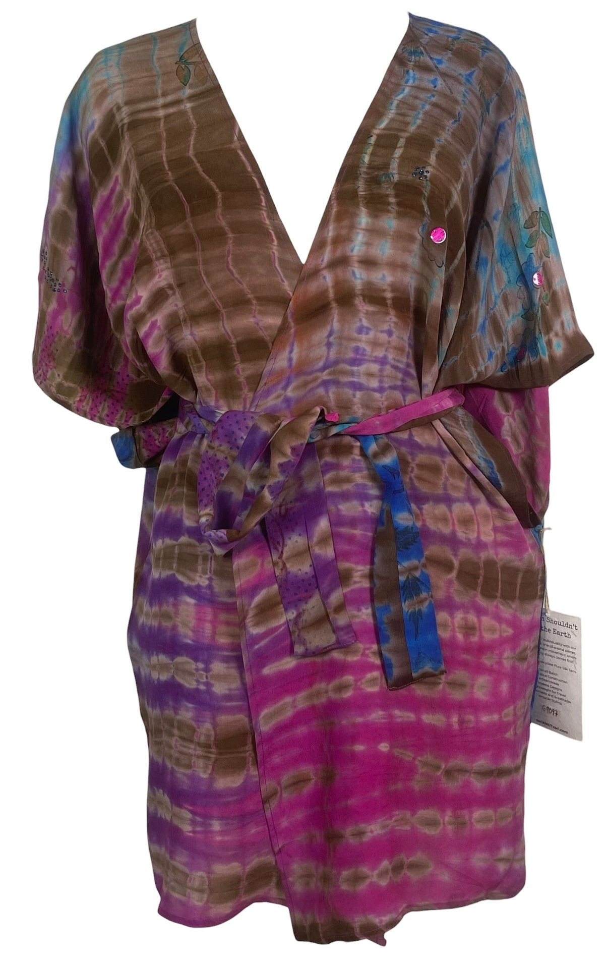 Releases Sunday at 8pm EST PRC9097 Avatar Pure Silk Kimono-Sleeved Jacket with Belt