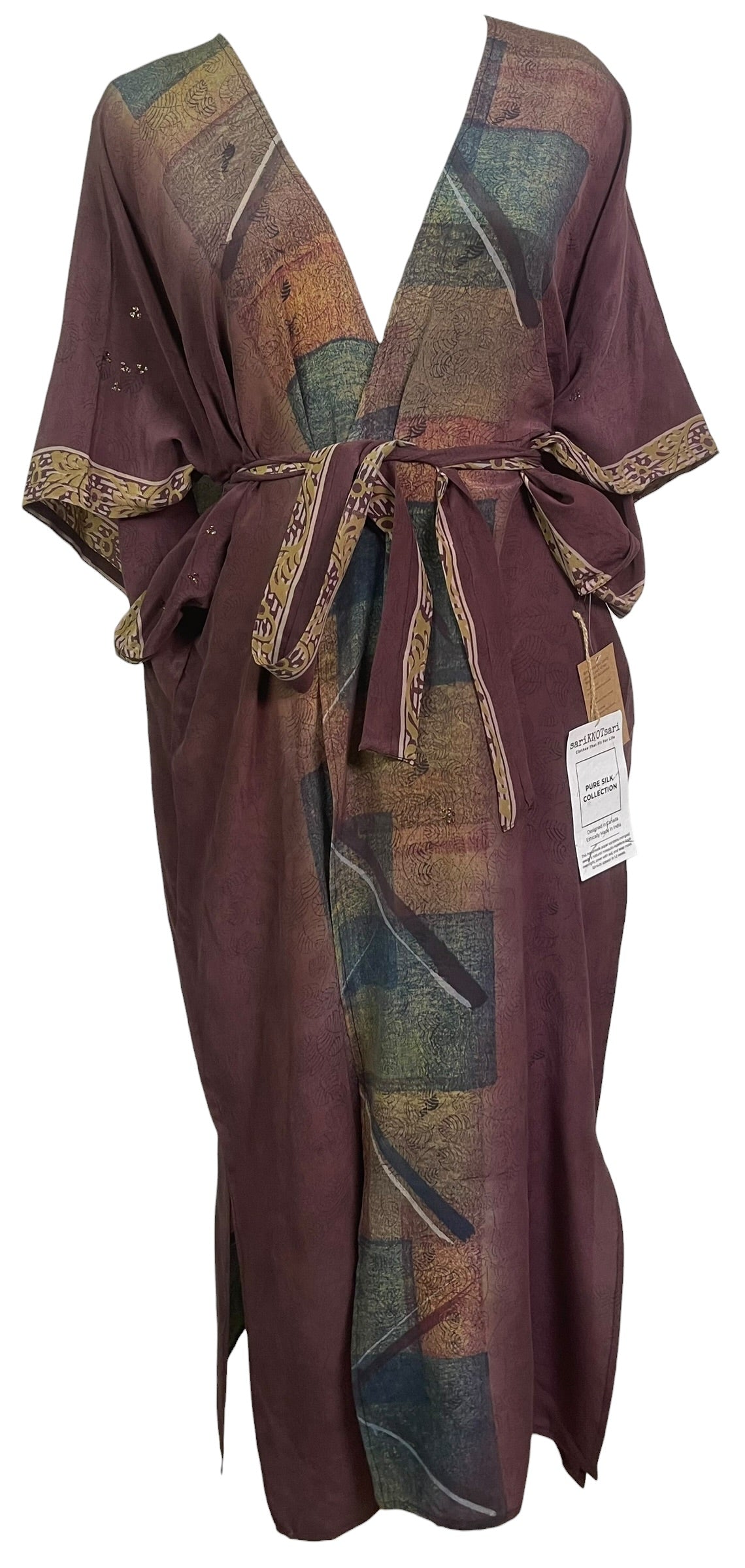 Releases Sunday at 8pm EST  PRC9121 Wabi Sabi Pure Silk Kimono Sleeved Duster with Belt