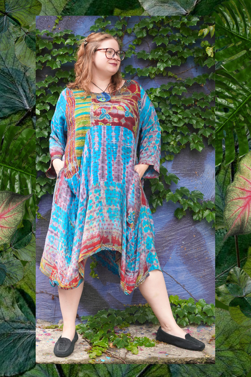 PRC9141 Avatar Pure Silk Sculptural Long Tunic Dress