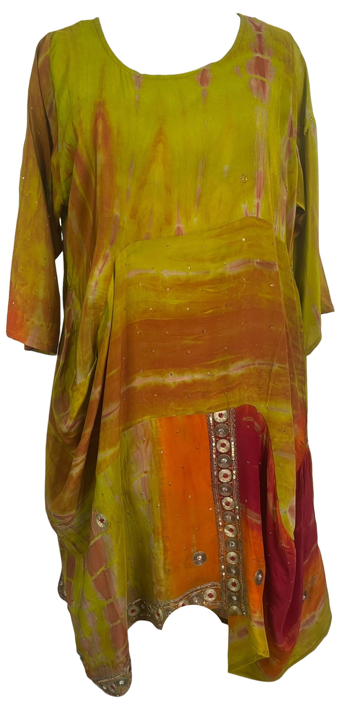 Releases Sunday at 8pm EST PRC9143 Avatar Pure Silk Sculptural Long Tunic Dress