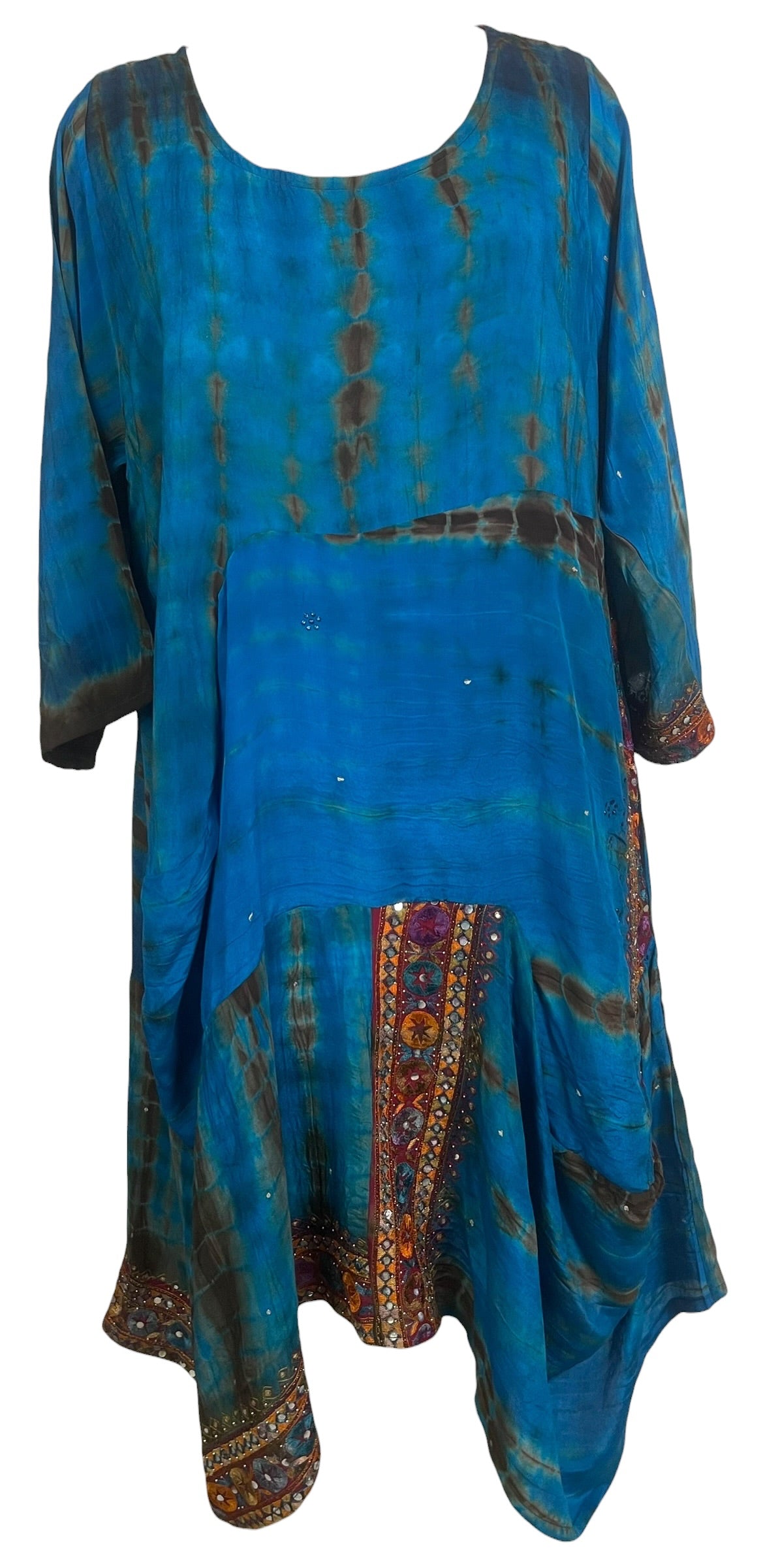 Releases Sunday at 8pm EST PRC9144 Avatar Pure Silk Sculptural Long Tunic Dress