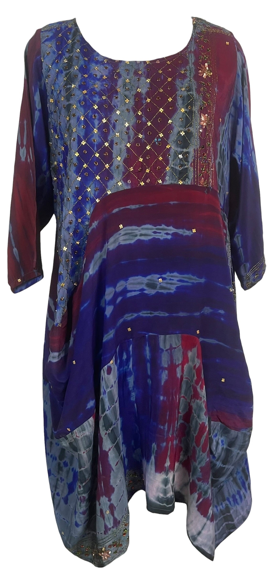 Releases Sunday at 8pm EST PRC9145 Avatar Pure Silk Sculptural Long Tunic Dress