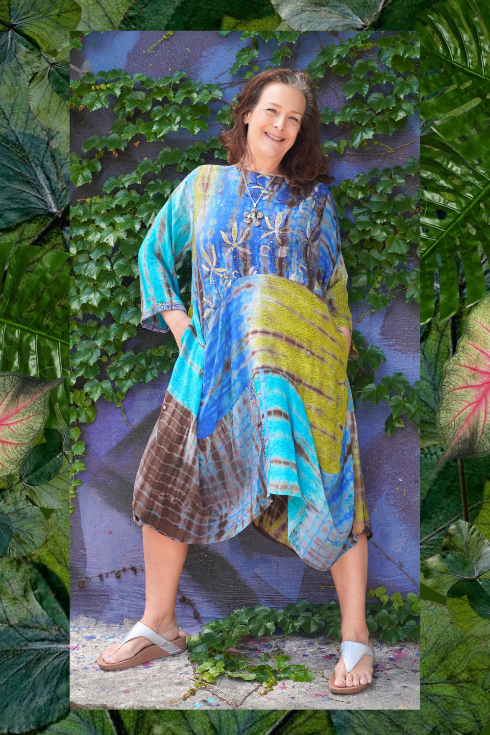 PRC9146 Avatar Pure Silk Sculptural Long Tunic Dress