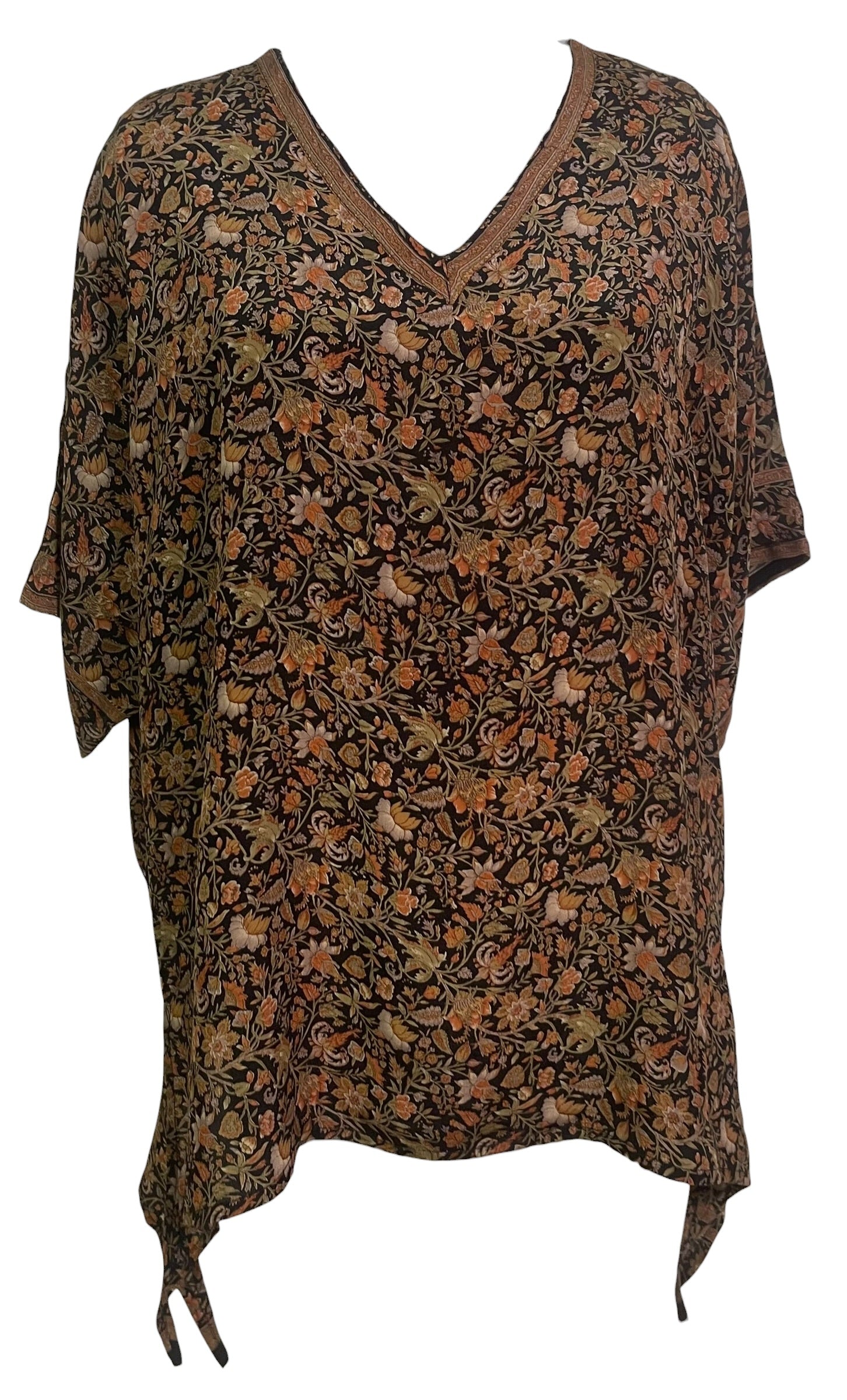 PRC9155 Avatar Pure Silk Long Tunic with Side Ties