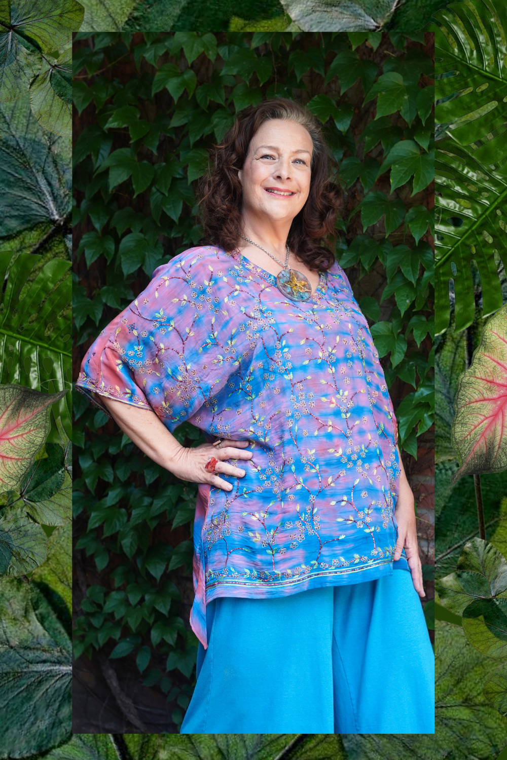PRC9178 Avatar Pure Silk Long Tunic with Side Ties