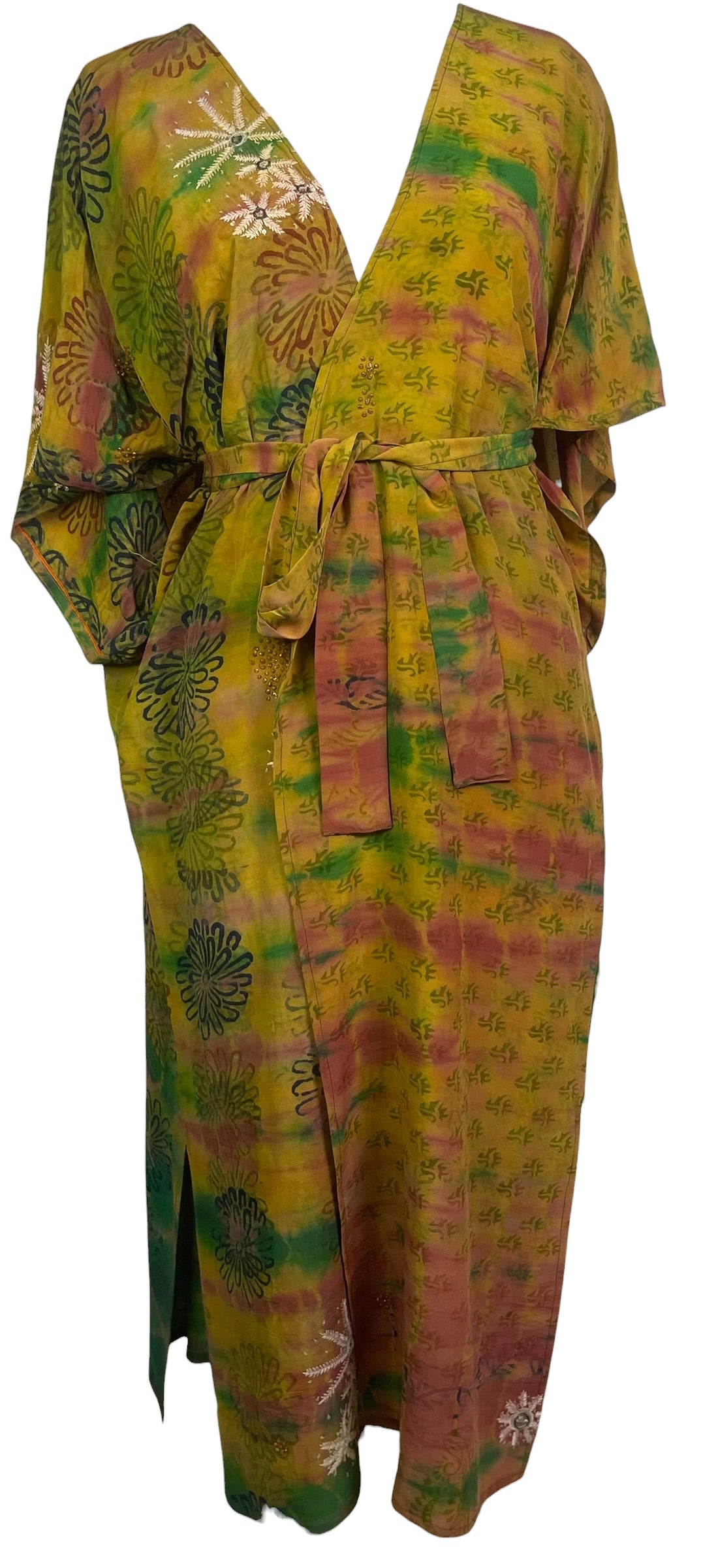 Releases Sunday at 8pm EST PRC9211 Avatar Long Pure Silk Kimono Sleeved Duster with Belt