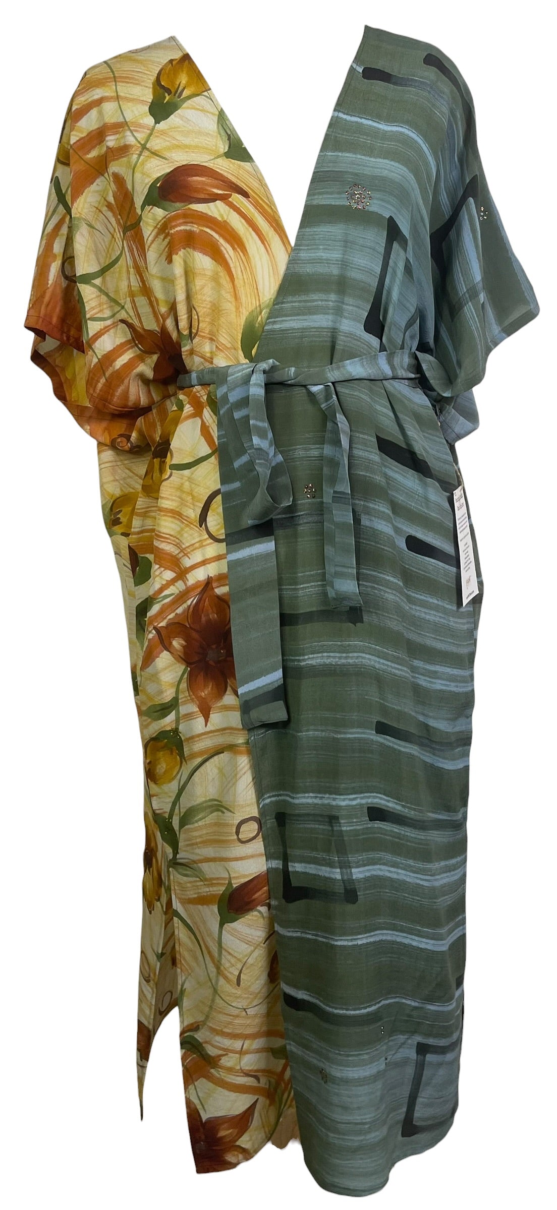 Releases Sunday at 8pm EST  PRC9212 Avatar Long Pure Silk Kimono Sleeved Duster with Belt