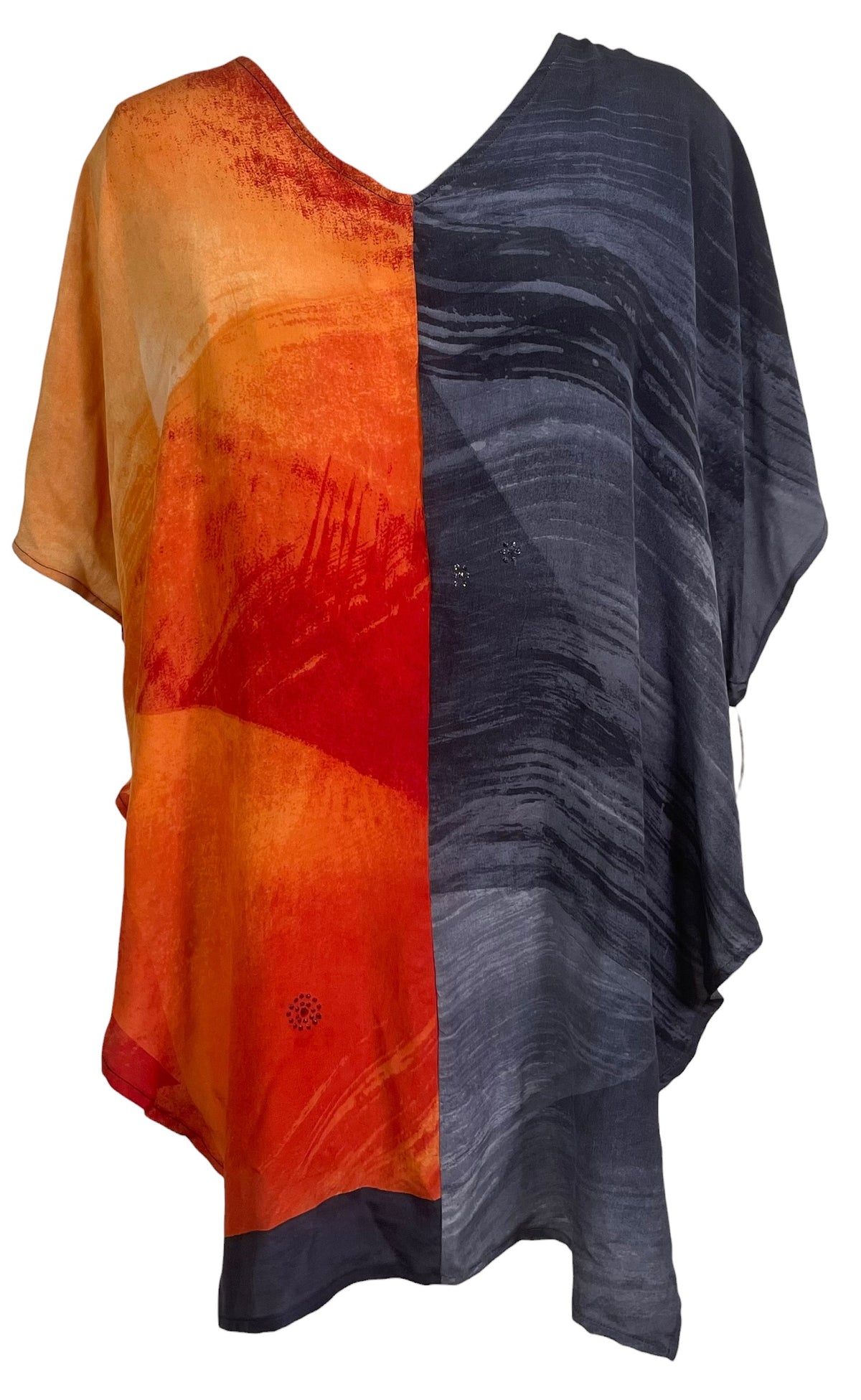 PRC9228 Wabi Sabi Pure Silk Waterfall Top by 12 AUGUST 2026 – Handmade ethical Waterfall Top from sariKNOTsari using upcycled silk. Designed in Canada for travel and slow fashion, loved from Toronto to LA to Sydney. Featuring Zsiska, Bryn Walker and Artisan Leather coats by Rejean Pepin, Pepin designs