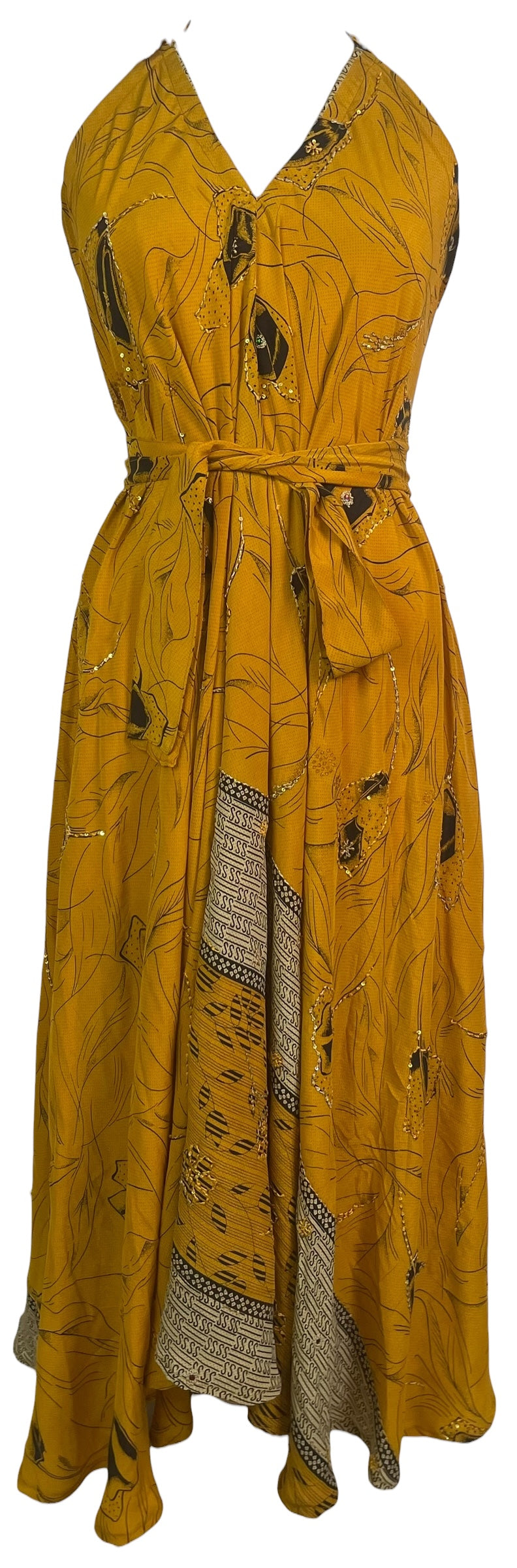 PRC8821 Avatar Pure Silk Maxi Dress with Belt