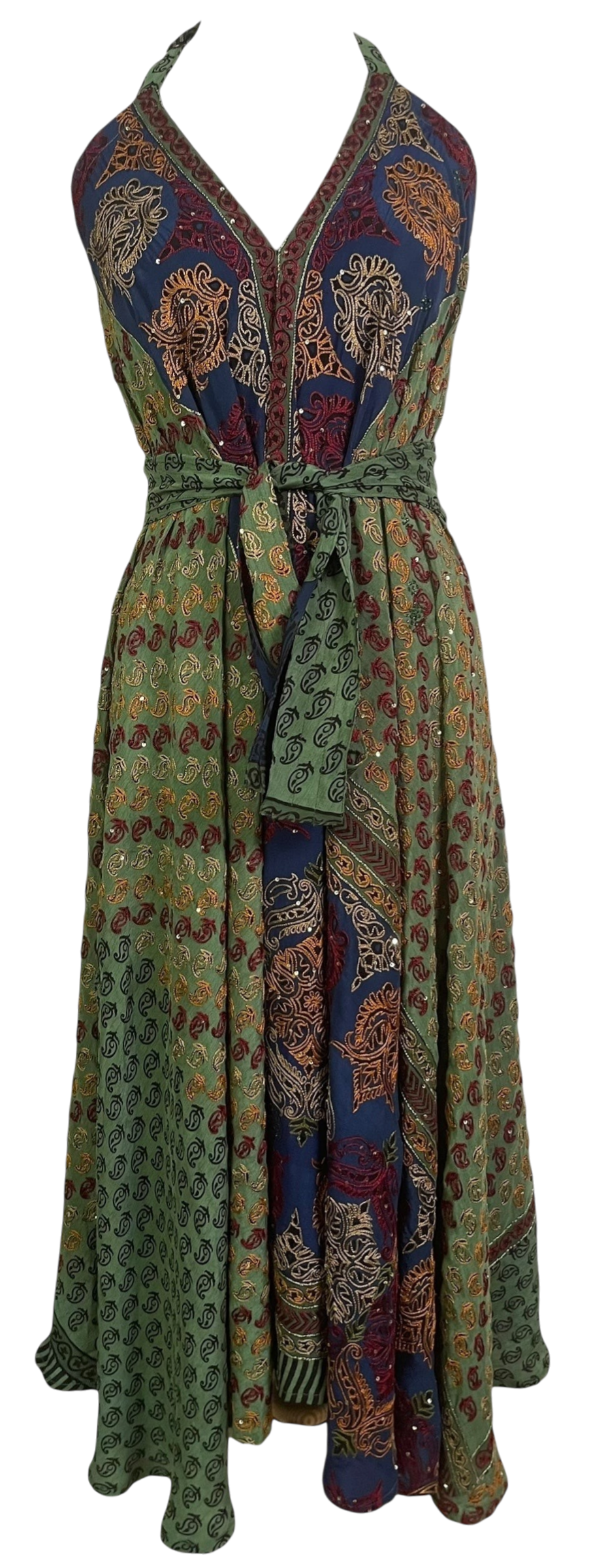 PRC8824 Avatar Pure Silk Maxi Dress with Belt