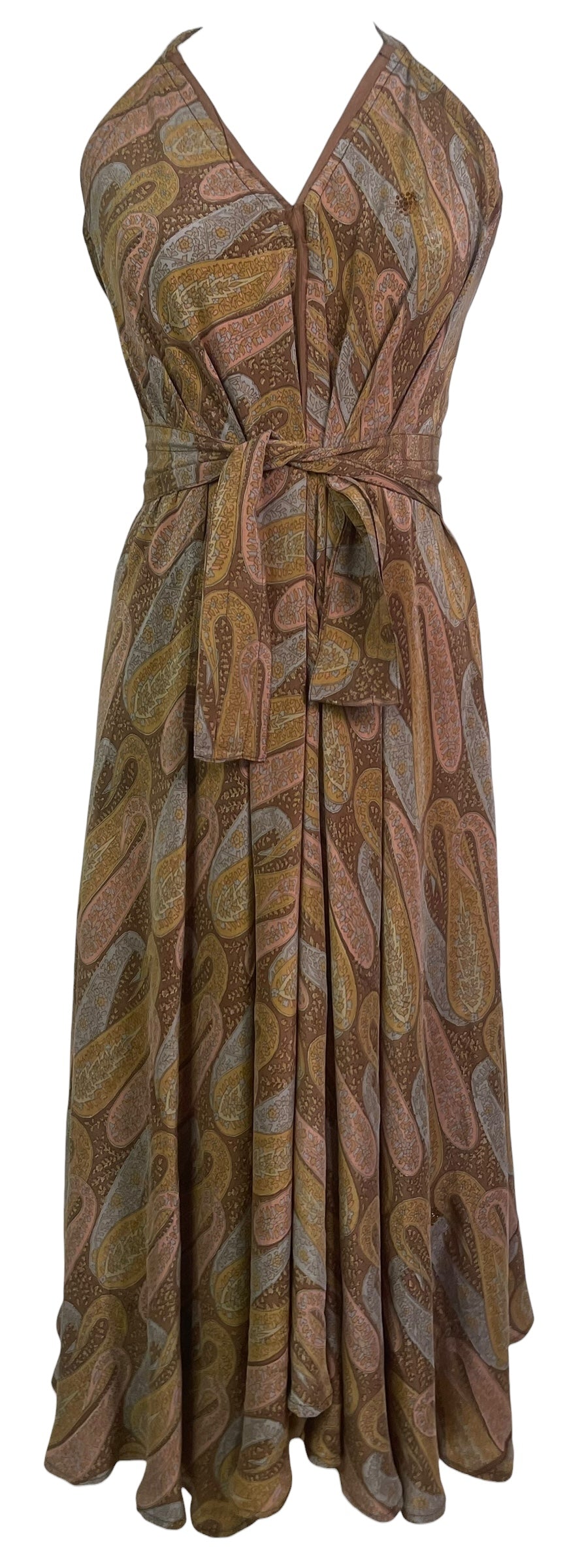 PRC8837 Avatar Pure Silk Maxi Dress with Belt