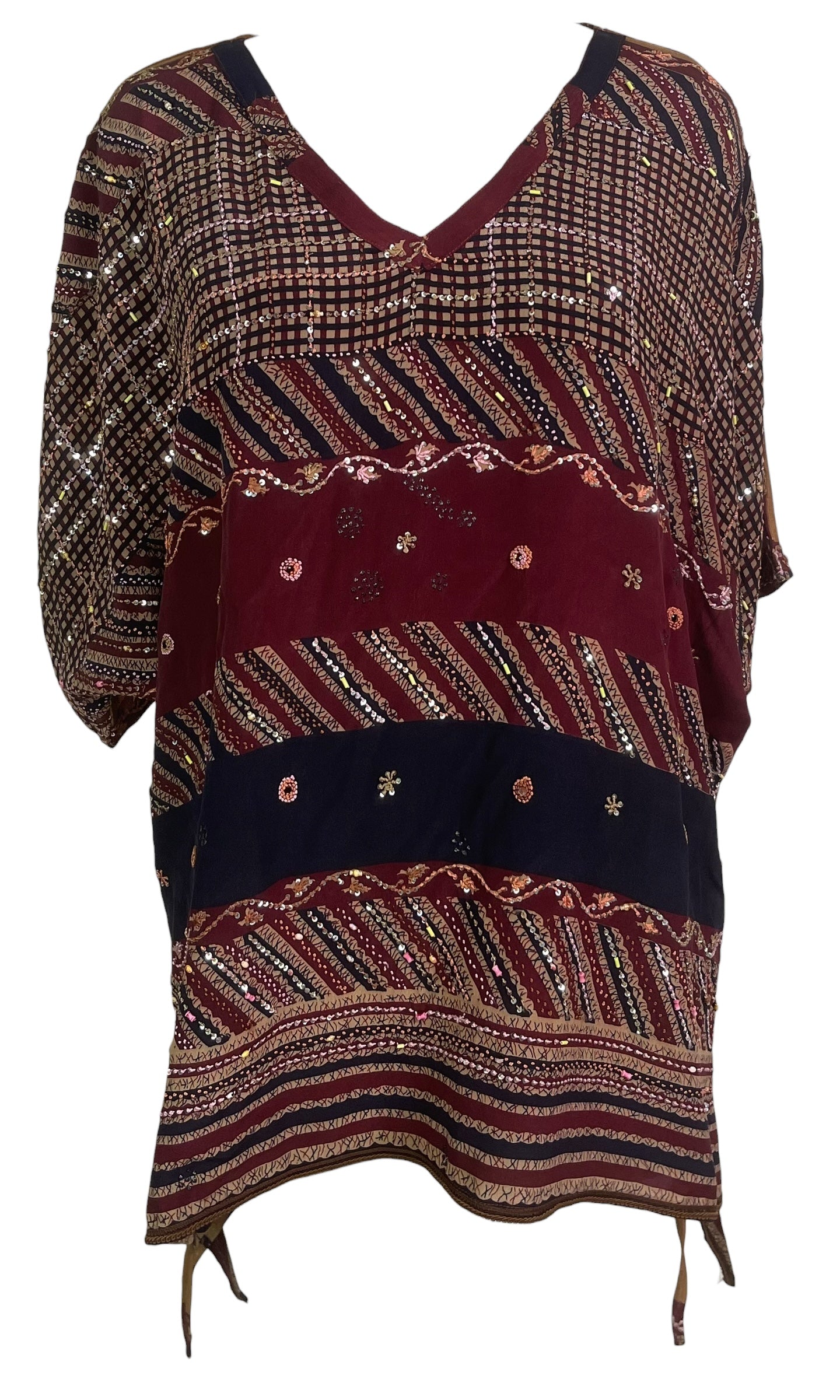 PRC8845 Avatar Pure Silk Long Tunic with Side Ties by 15 FEBRUARY 2026 – Handmade ethical Side Tie Tunic from sariKNOTsari using upcycled silk. Designed in Canada for travel and slow fashion, loved from Toronto to LA to Sydney.