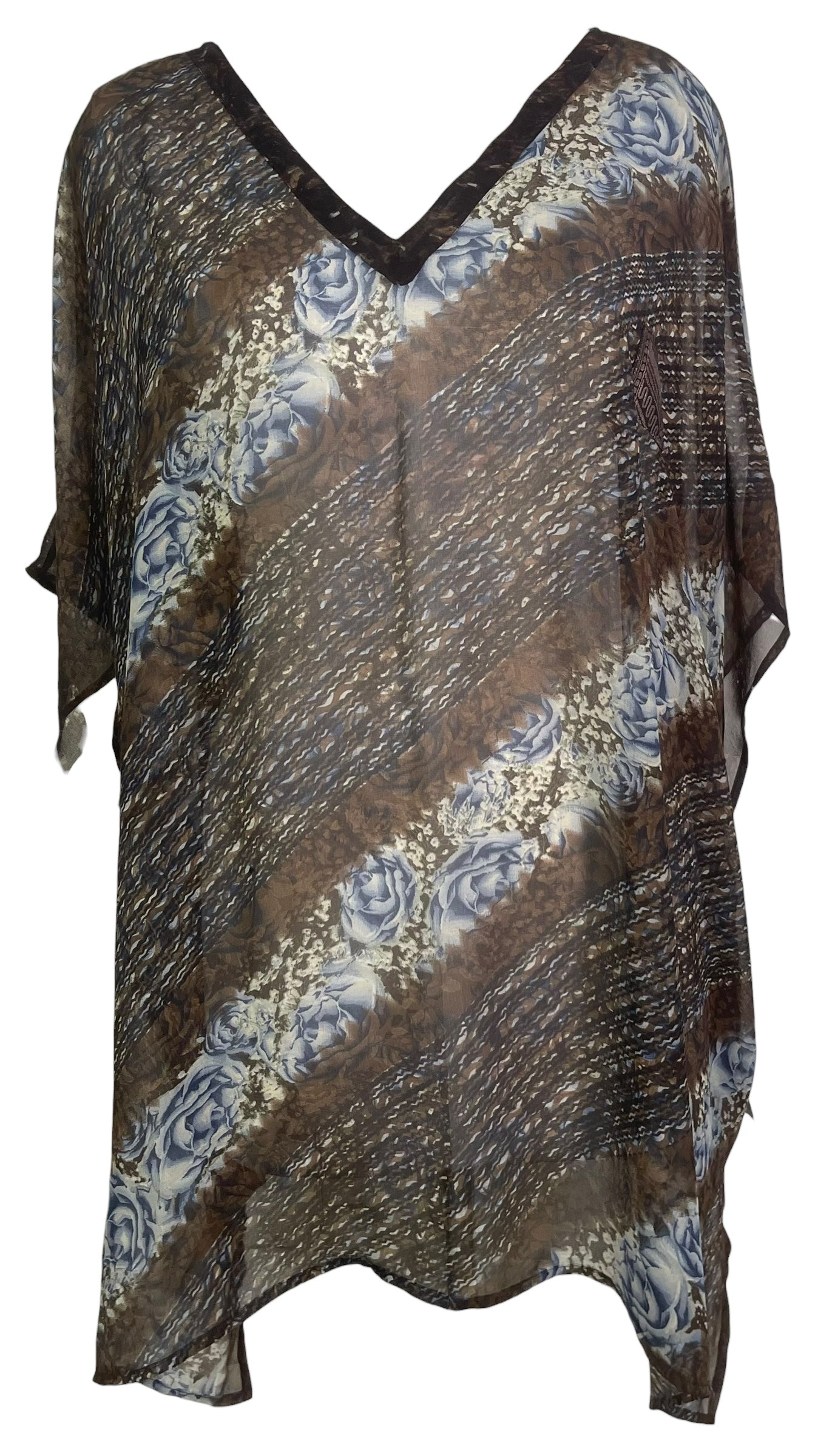 PRG8783 Sheer  Wabi Sabi Pure Silk Short Kaftan Tunic With Slits by 15 FEBRUARY 2026 – Handmade ethical Short Kaftan from sariKNOTsari using upcycled silk. Designed in Canada for travel and slow fashion, loved from Toronto to LA to Sydney.