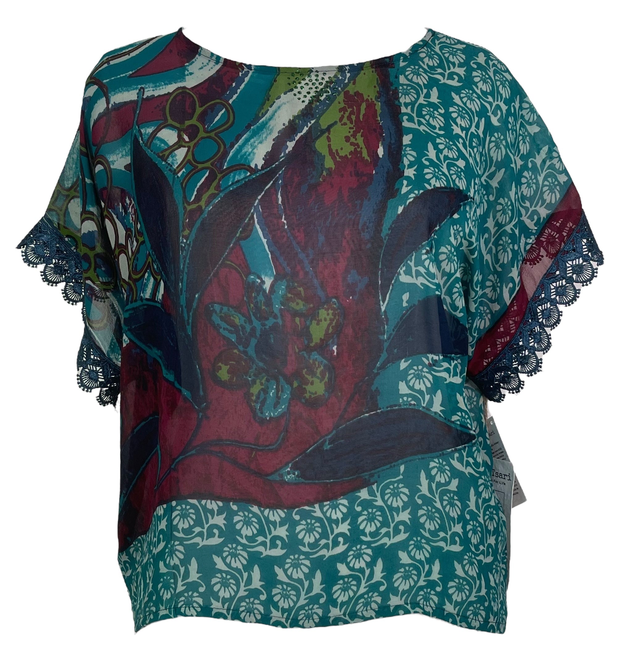MARKETING PRG5680 Sheer Avatar Pure Silk Boxy Top by MARKETING – Handmade ethical Boxy Top from sariKNOTsari using upcycled silk. Designed in Canada for travel and slow fashion, loved from Toronto to LA to Sydney.