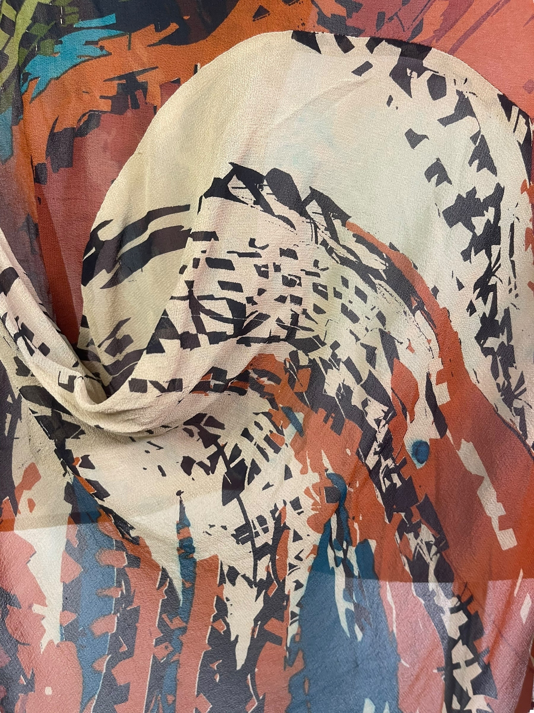 PRG7955 Sheer Wabi Sabi Pure Silk Self Pocket Tunic Dress