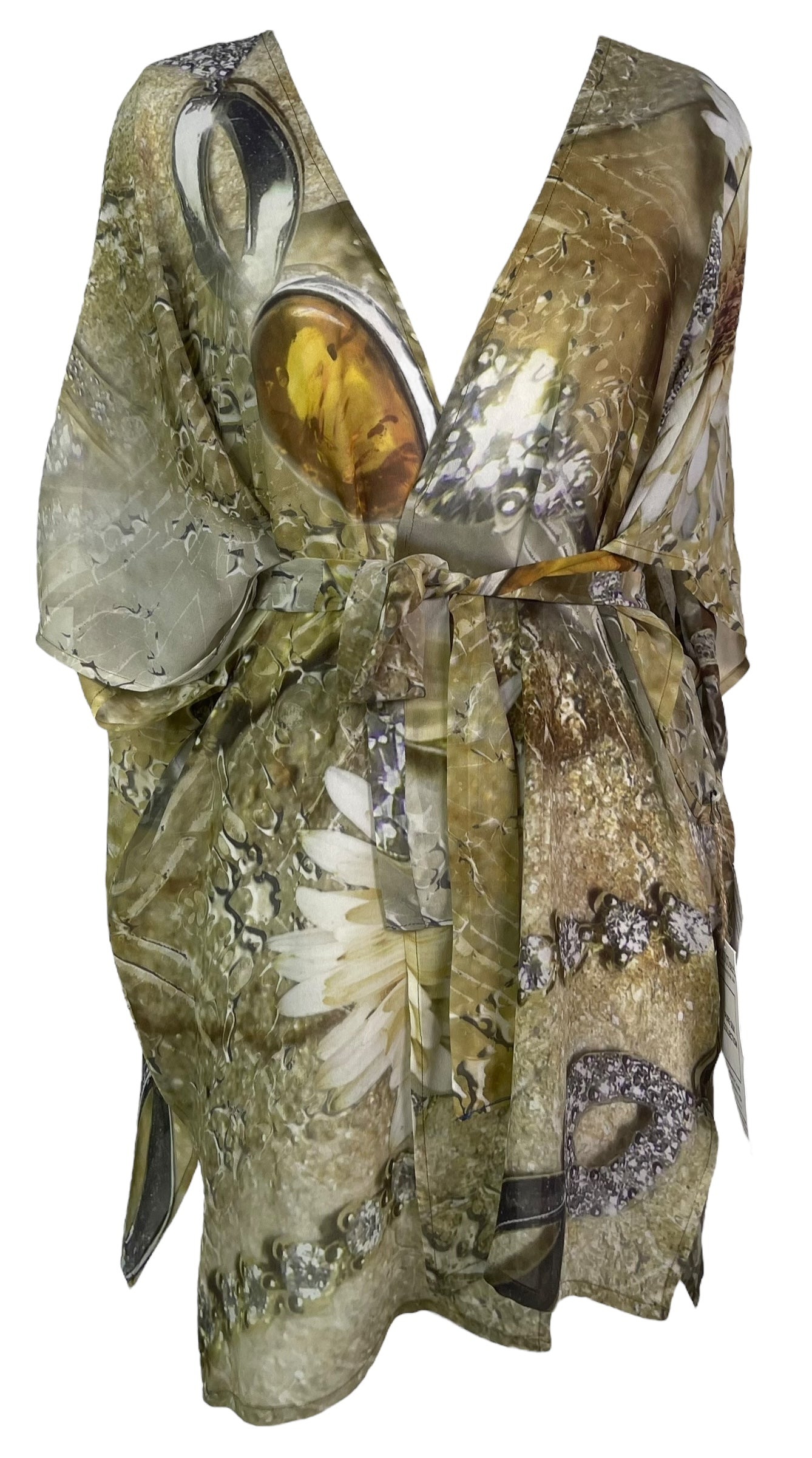 PRG8240 Avatar Pure Silk Kimono-Sleeved Jacket with Belt