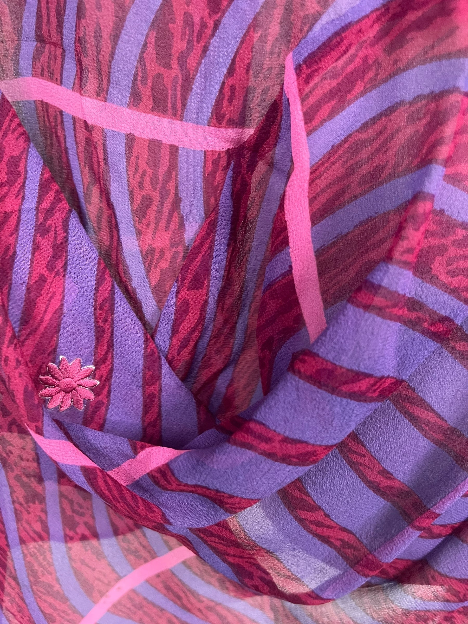 PRG8477 Sheer Wabi Sabi Pure Silk Self Pocket Tunic Dress