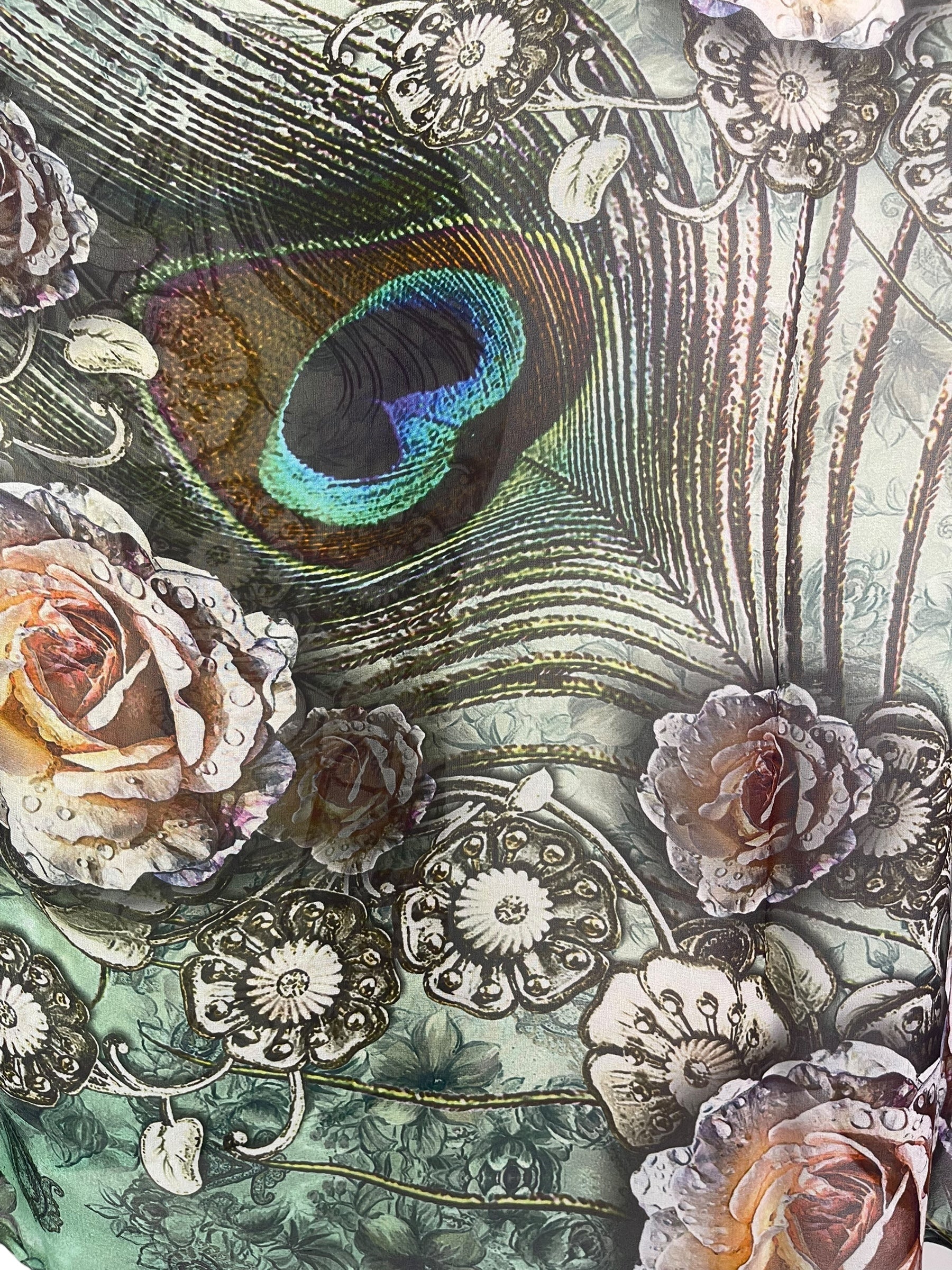 PRG8587 Sheer Avatar Pure Silk Short Kaftan Tunic with Slits