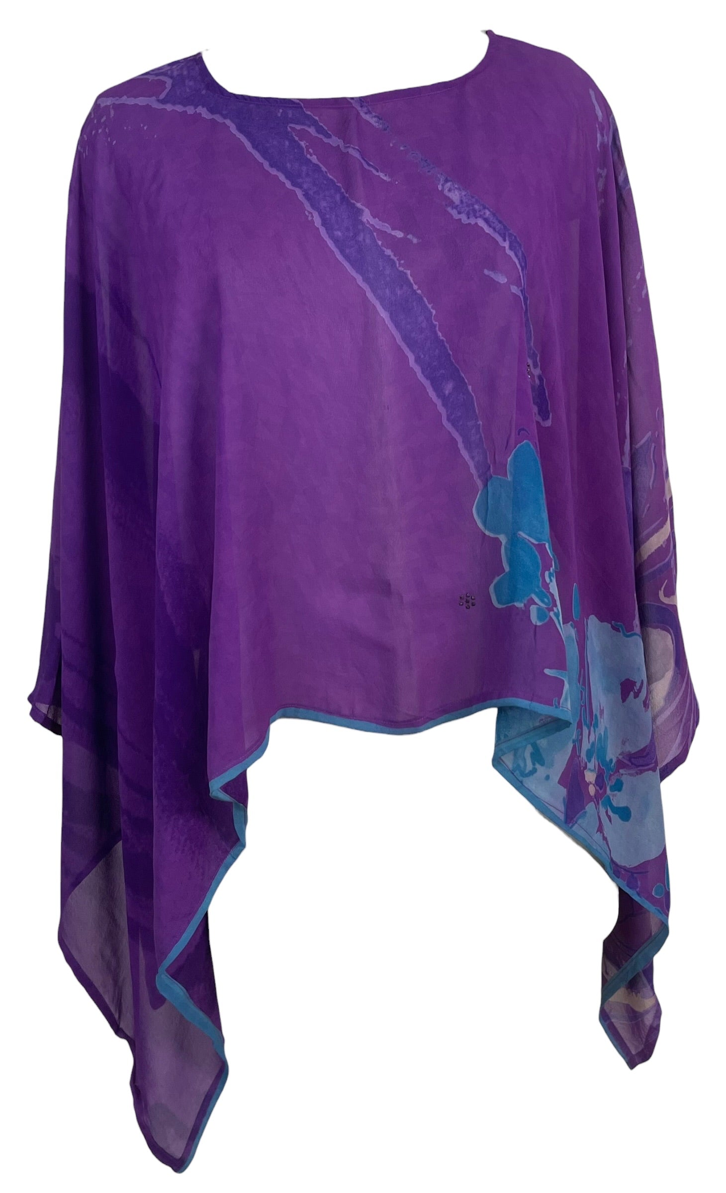 PRG8714 Sheer Avatar Pure Silk Capelet Poncho