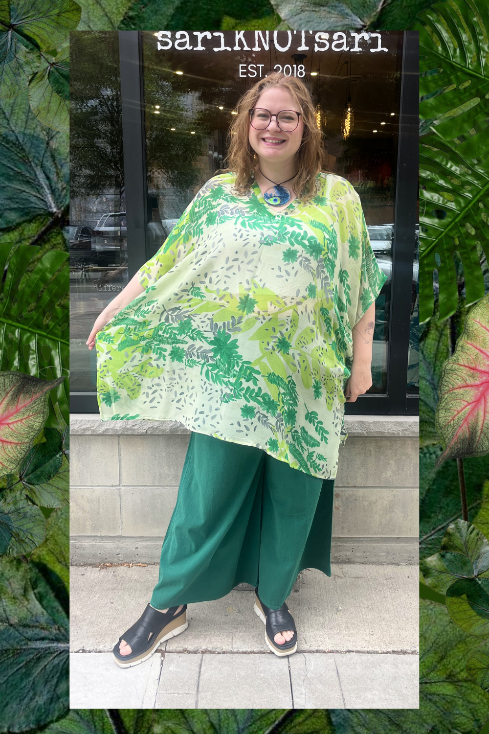 PRG8759 Sheer Wabi Sabi Pure Silk Short Kaftan Tunic With Slits