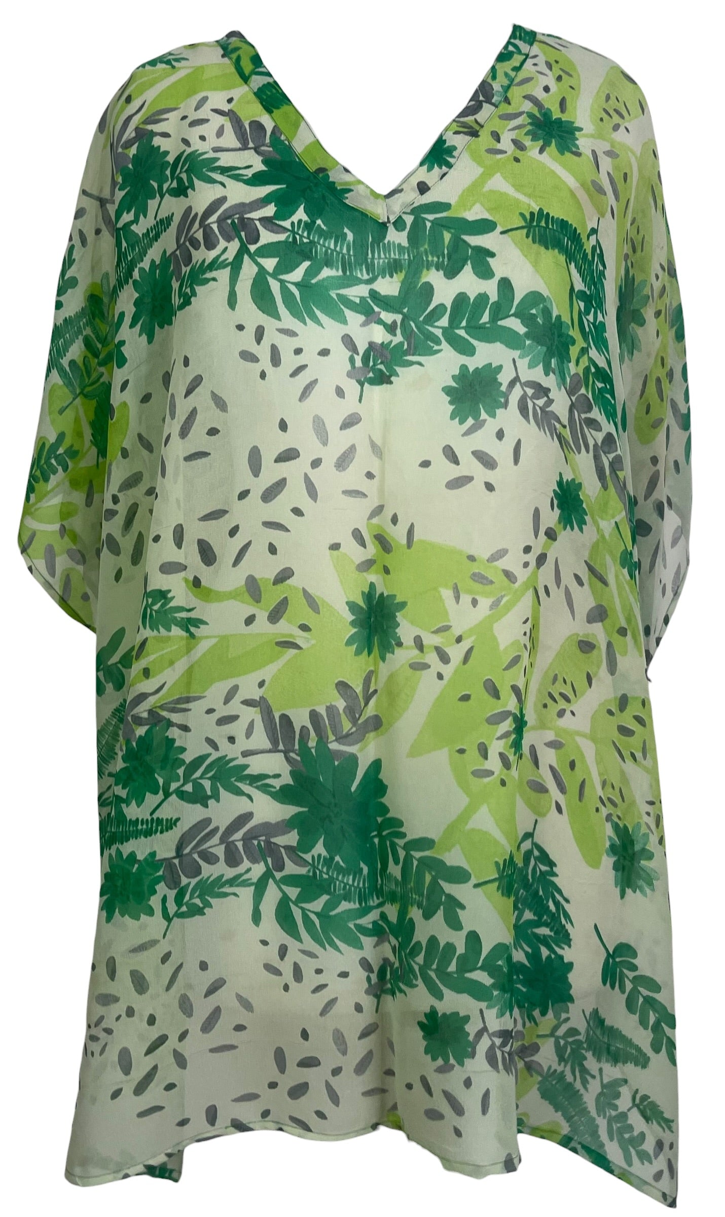 Releases Sunday at 8pm EST PRG8759 Sheer Wabi Sabi Pure Silk Short Kaftan Tunic With Slits