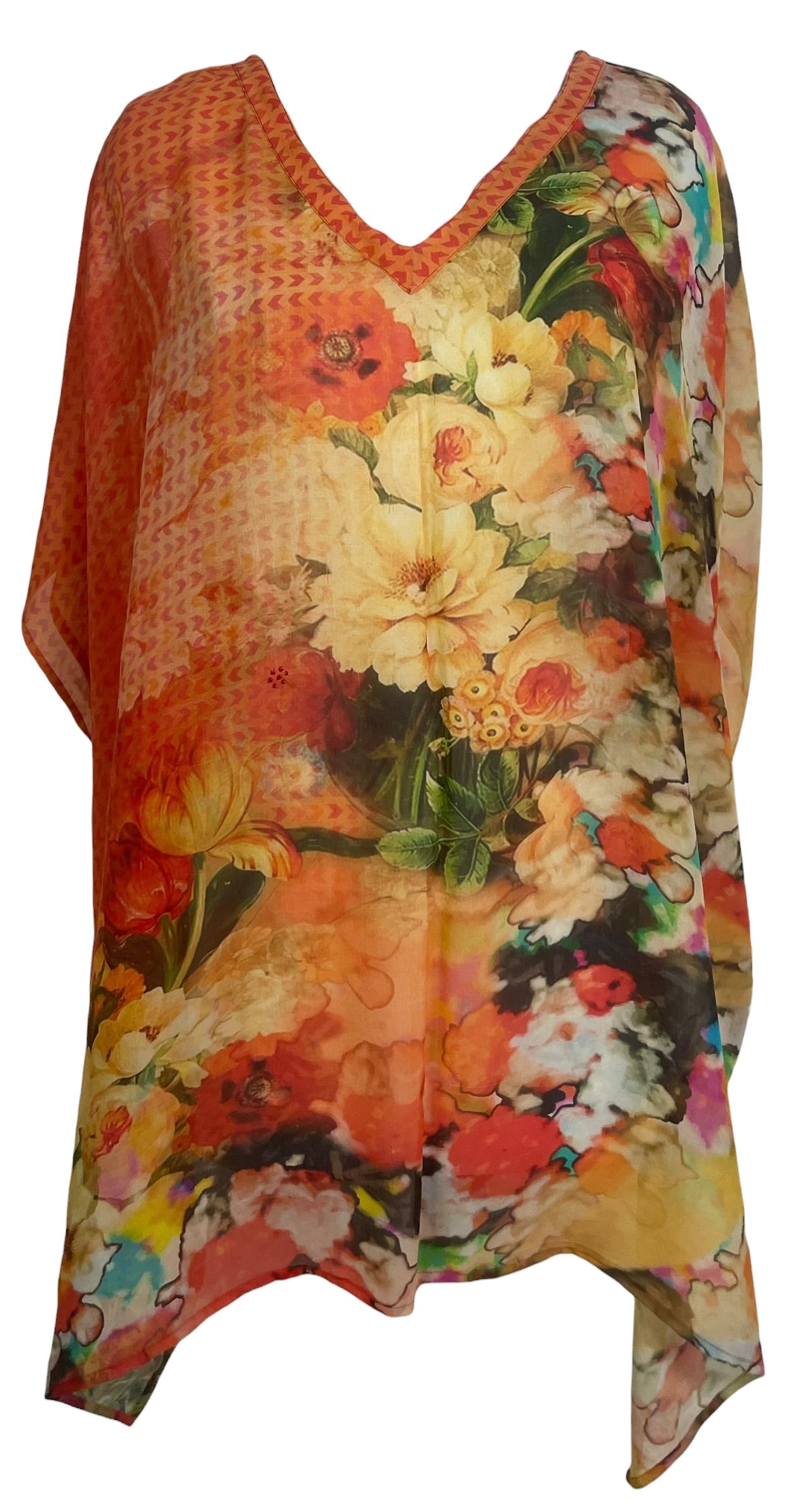 Releases Sunday at 8pm EST  PRG8762 Sheer Wabi Sabi Pure Silk Short Kaftan Tunic With Slits