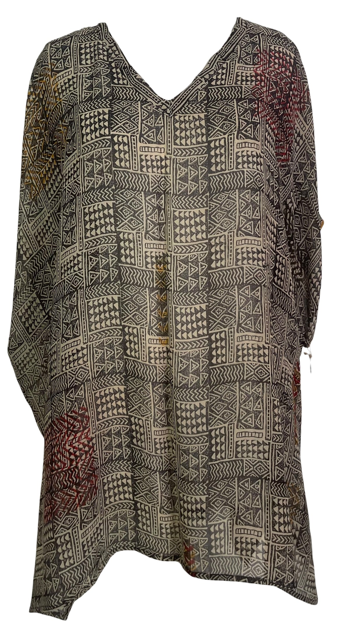 Releases Sunday at 8pm EST  PRG8767 Sheer Wabi Sabi Pure Silk Short Kaftan Tunic With Slits