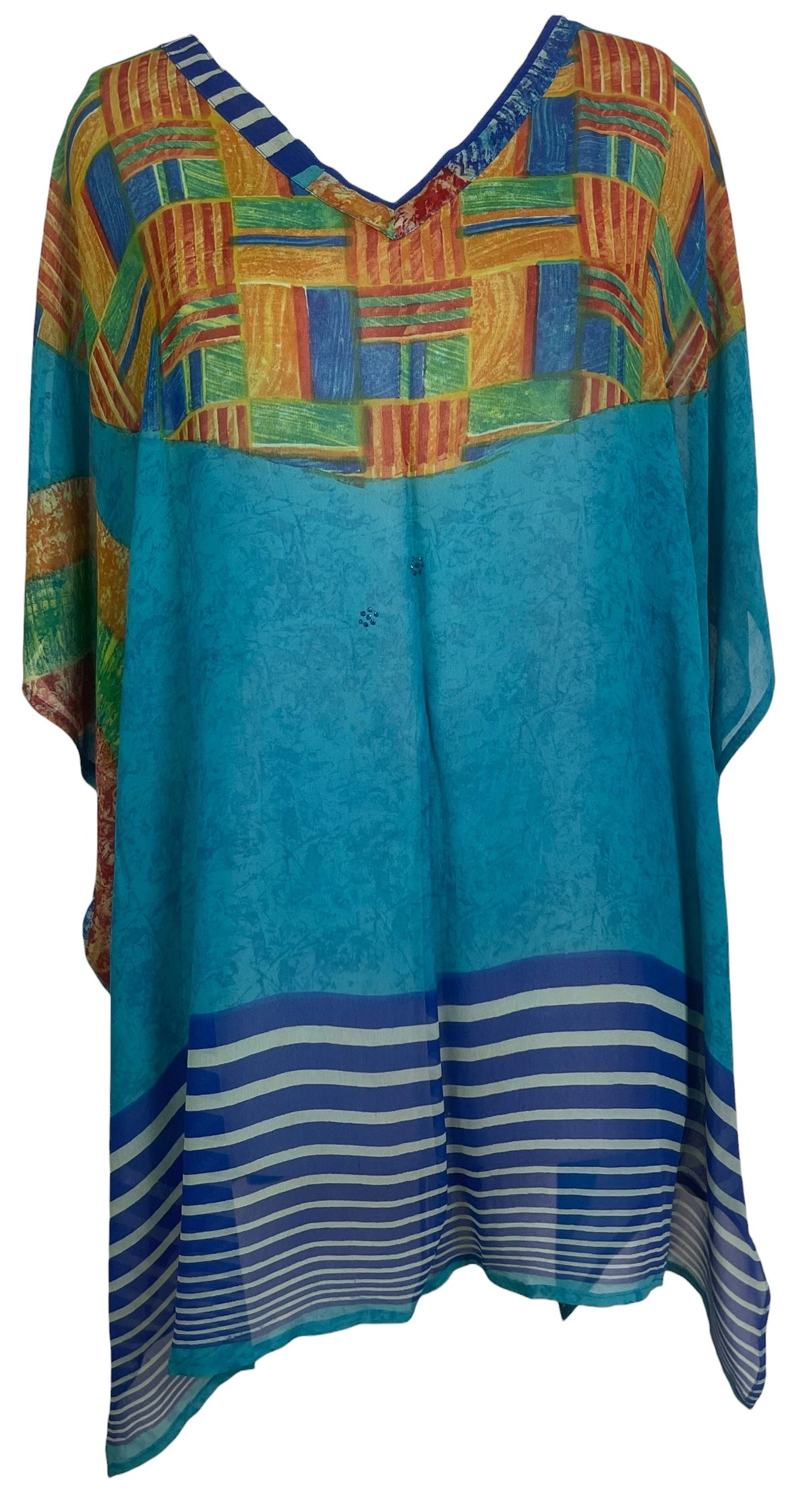Releases Sunday at 8pm EST  PRG8773 Sheer  Wabi Sabi Pure Silk Short Kaftan Tunic With Slits