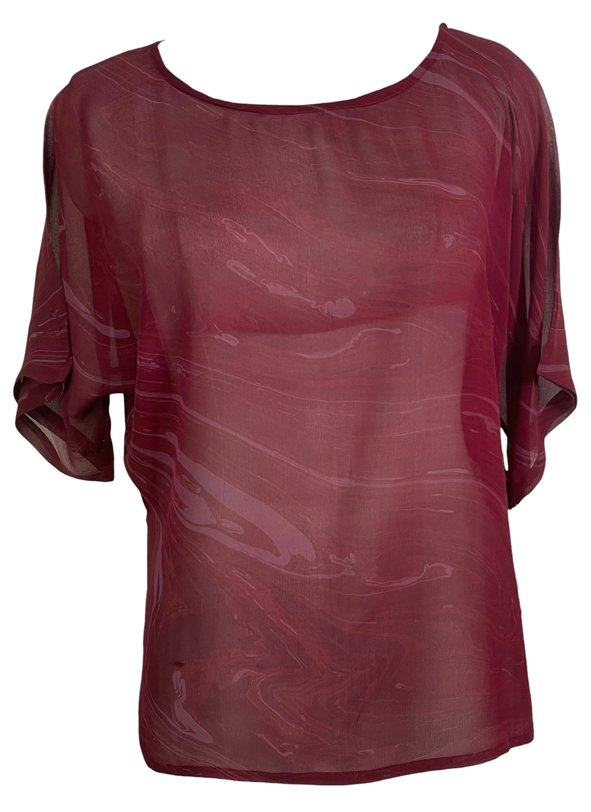 PRG8850 Sheer Avatar Pure Silk Side Slit Top by HOLD – Handmade ethical Side Slit Top from sariKNOTsari using upcycled silk. Designed in Canada for travel and slow fashion, loved from Toronto to LA to Sydney. Featuring Zsiska, Bryn Walker and Artisan Leather coats by Rejean Pepin, Pepin designs
