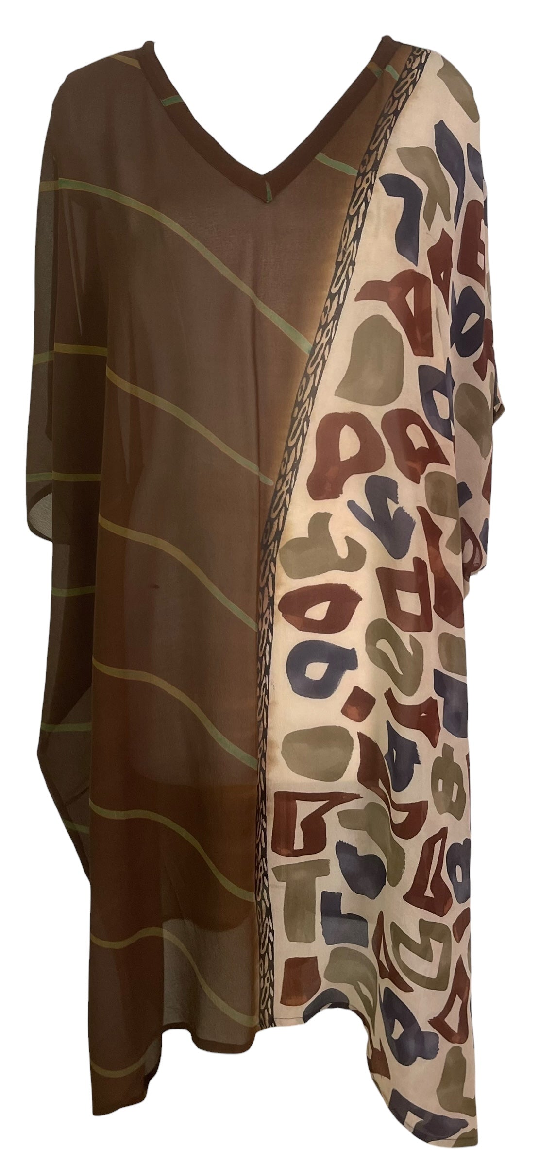 PRG8854 Sheer Wabi Sabi Pure Silk Midi Length Kaftan by 15 FEBRUARY 2026 – Handmade ethical Midi Length Kaftan from sariKNOTsari using upcycled silk. Designed in Canada for travel and slow fashion, loved from Toronto to LA to Sydney.