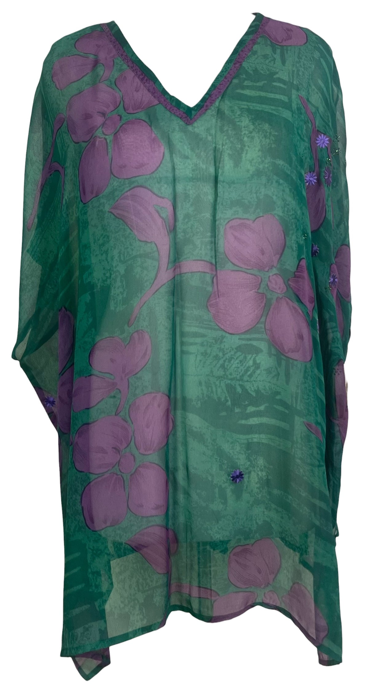 Releases Sunday at 8pm EST  PRG8923 Sheer Wabi Sabi Pure Silk Short Kaftan Tunic With Slits