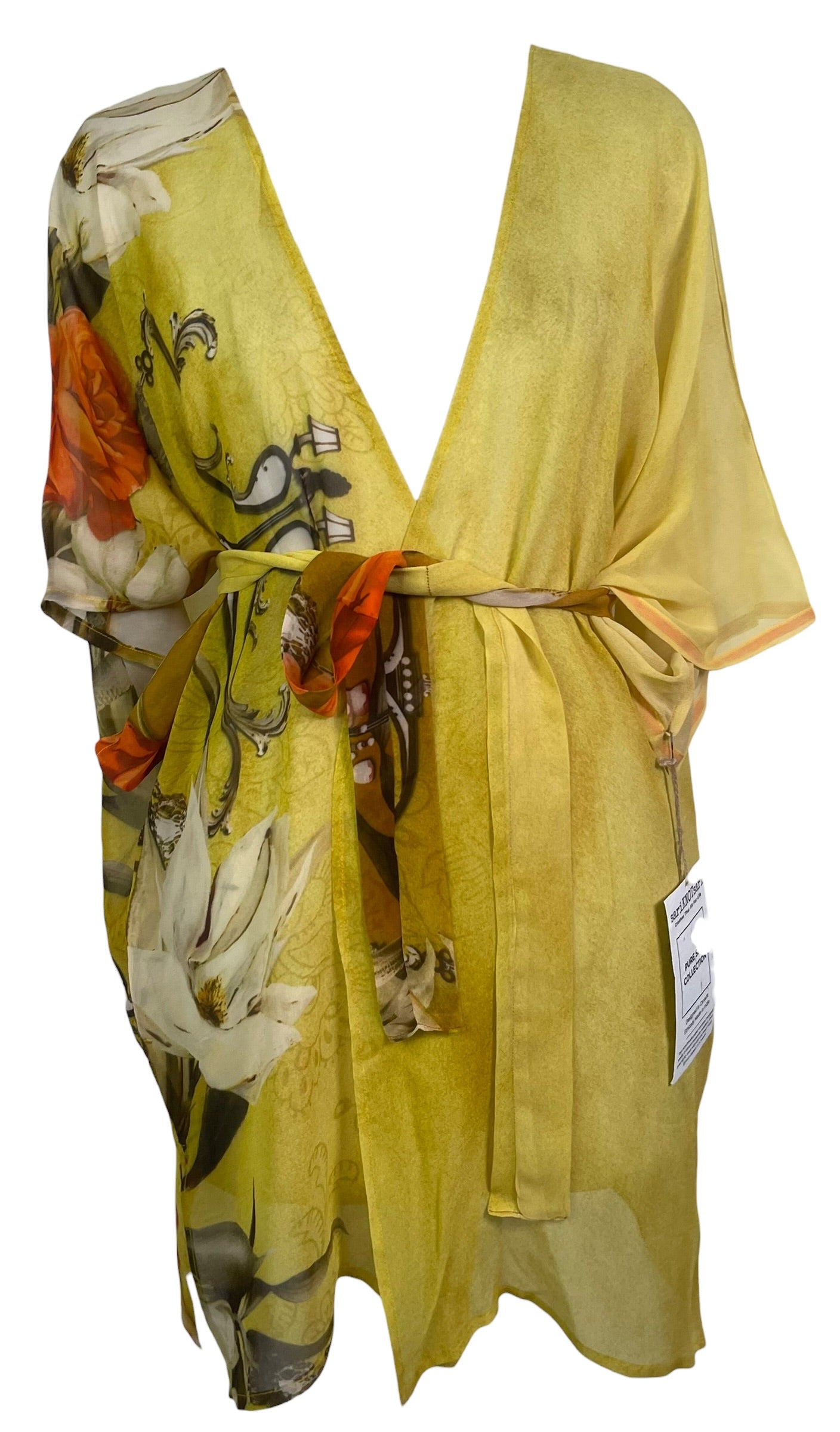 Releases Sunday at 8pm EST  PRG9017 Sheer Avatar Pure Silk Kimono-Sleeved Jacket with Belt