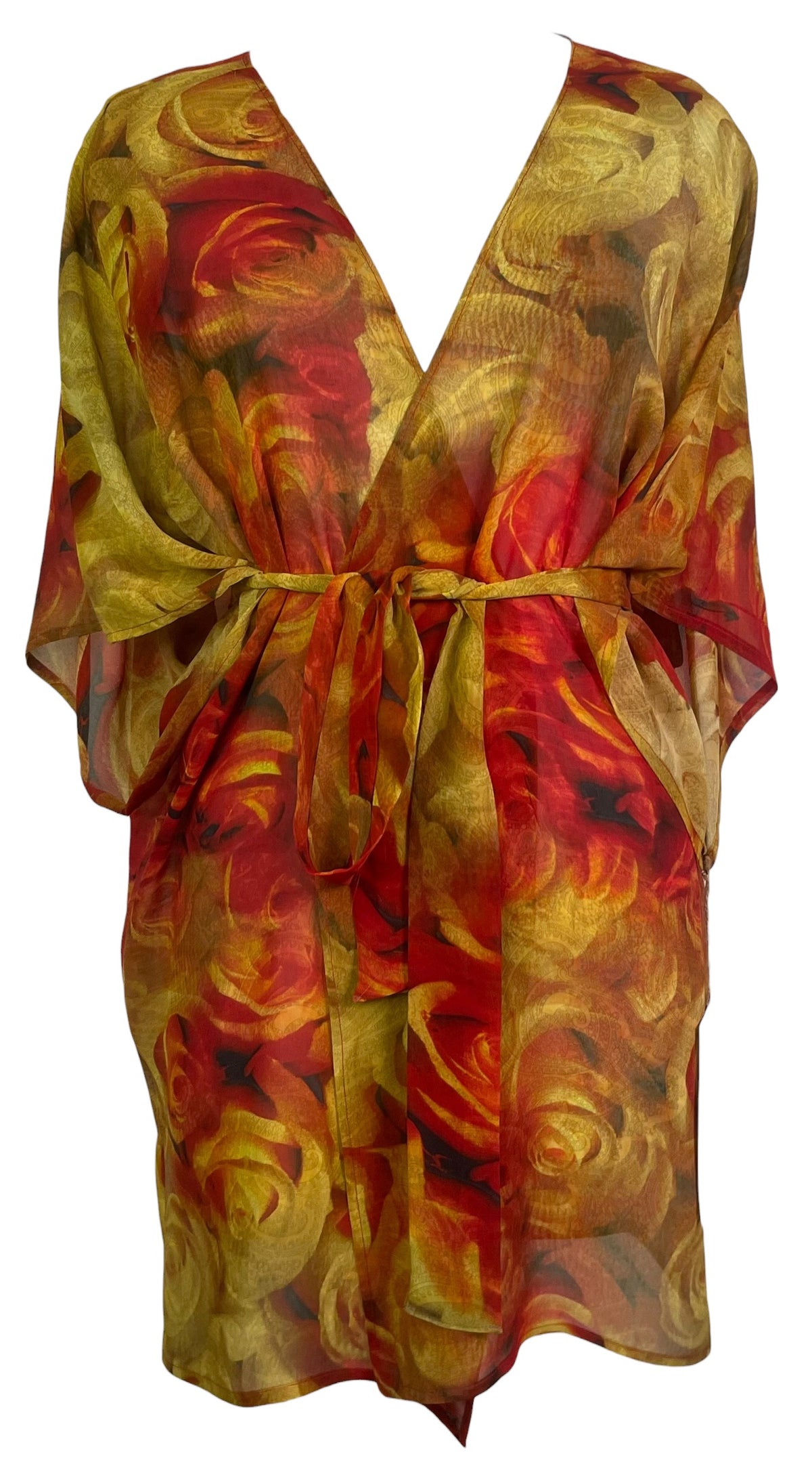 Releases Sunday at 8pm EST  PRG9024 Sheer Avatar Pure Silk Kimono-Sleeved Jacket with Belt