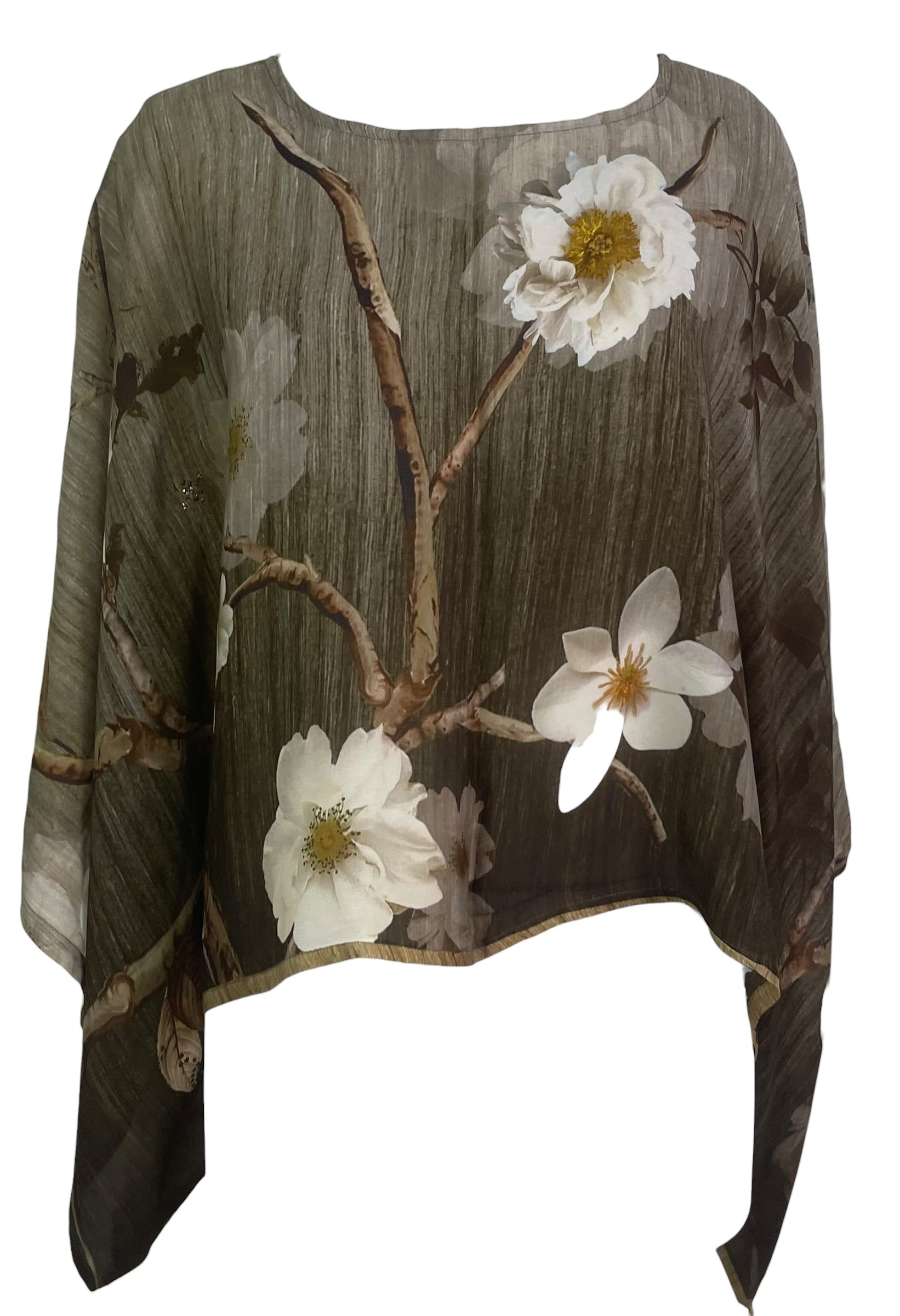Releases Sunday at 8pm EST PRG9026 Sheer Avatar Pure Silk Kimono-Sleeved Top