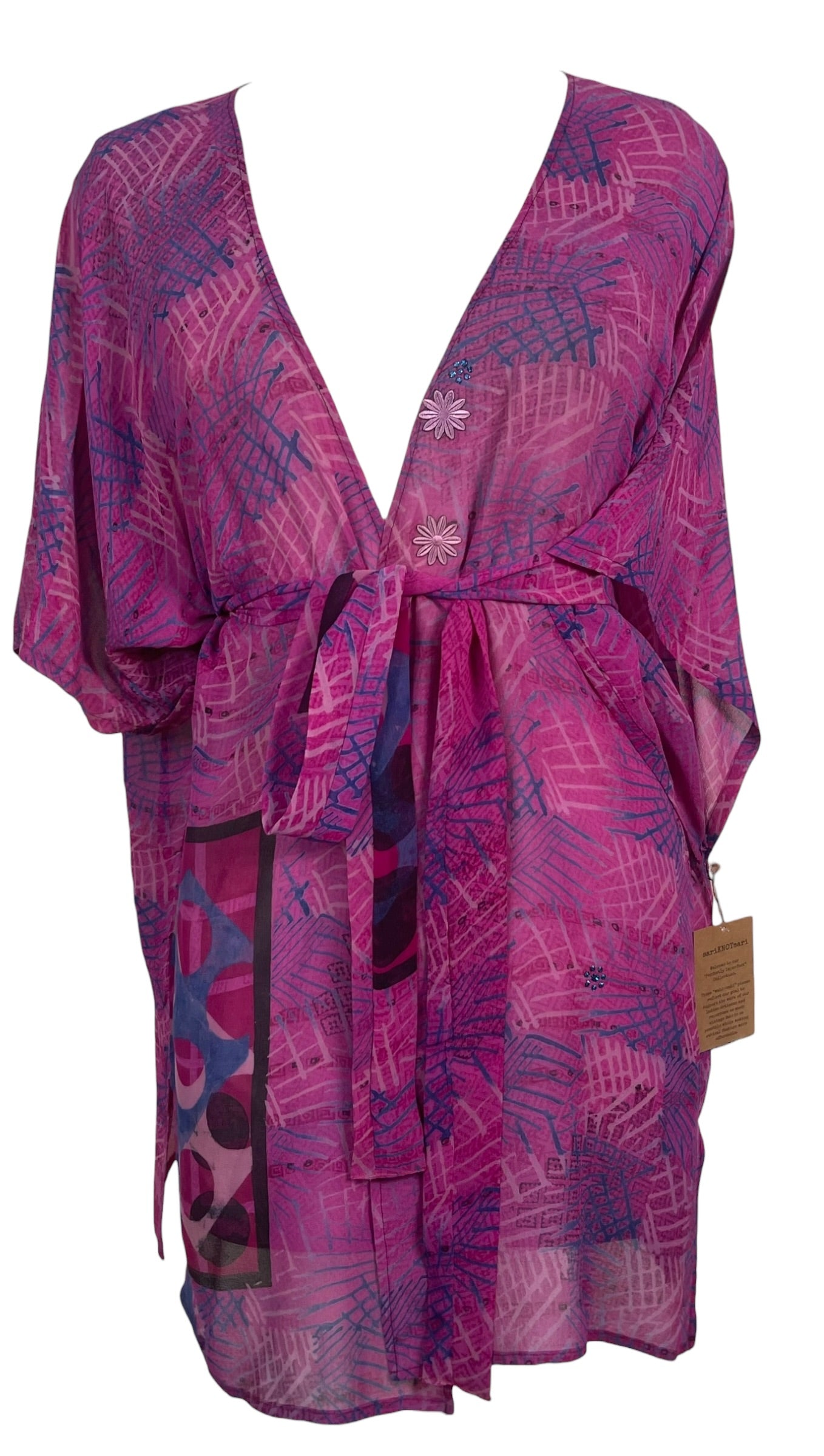 Releases Sunday at 8pm EST  PRG9029 Sheer Wabi Sabi Pure Silk Kimono-Sleeved Jacket with Belt