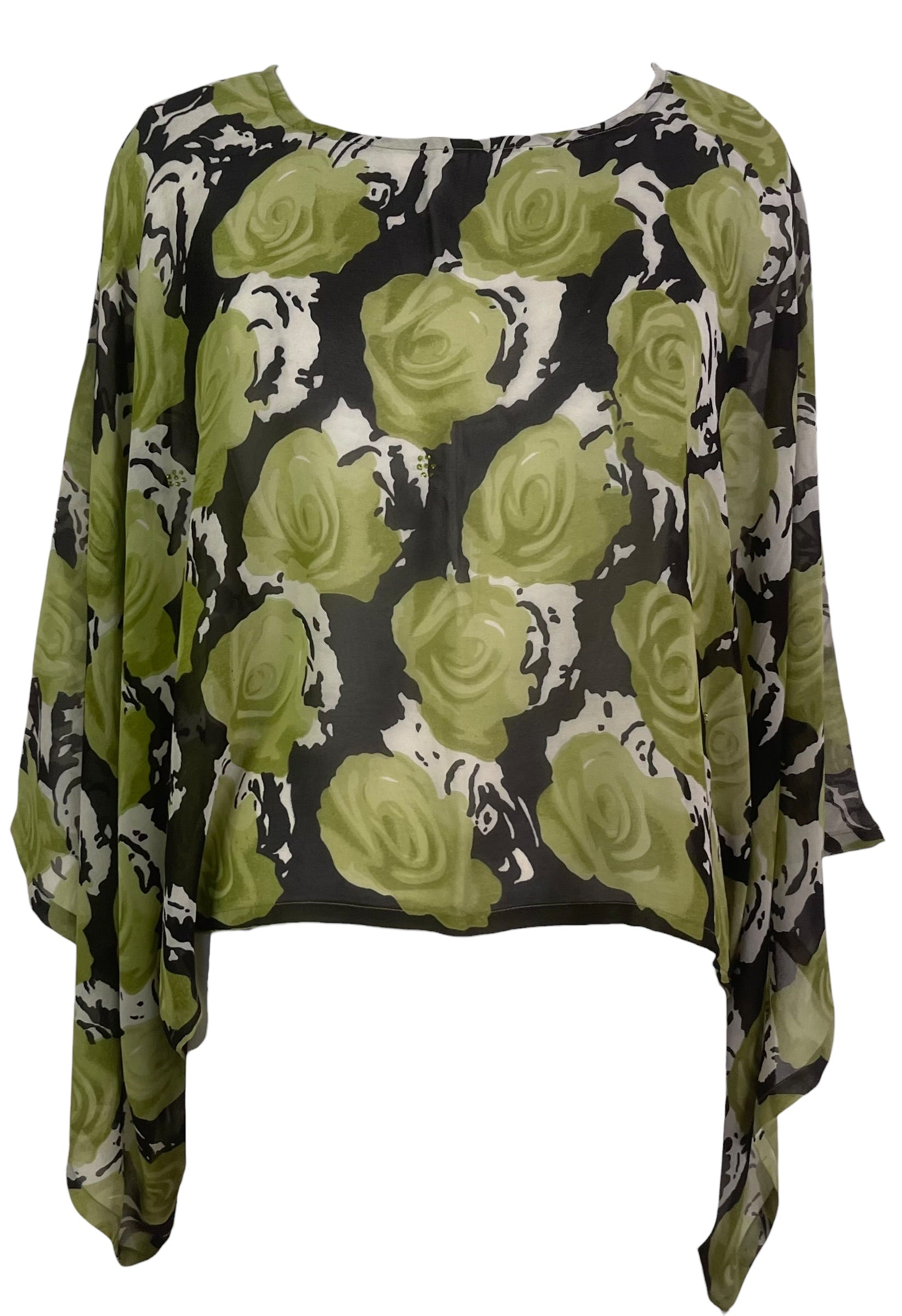 Releases Sunday at 8pm EST PRG9030 Sheer Avatar Pure Silk Kimono-Sleeved Top