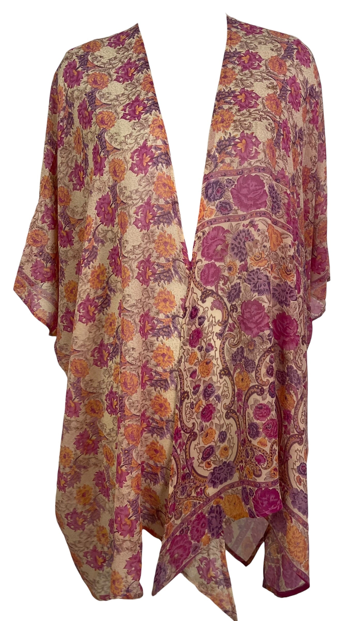 PRG9037 Sheer Wabi Sabi Pure Silk Cardigan