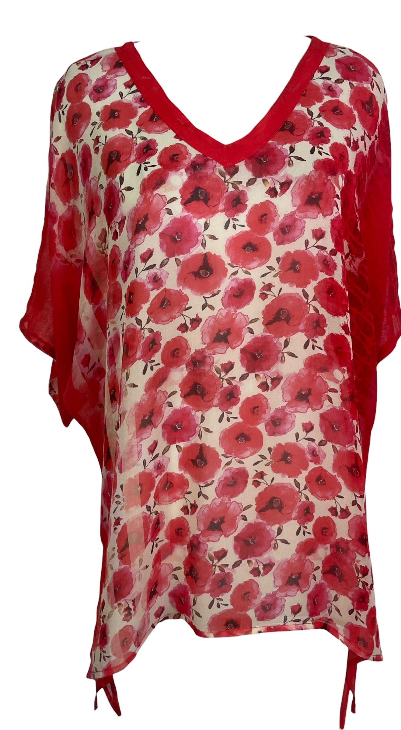 Releases Sunday at 8pm EST PRG9040 Sheer Wabi Sabi Pure Silk Long Tunic with Side Ties