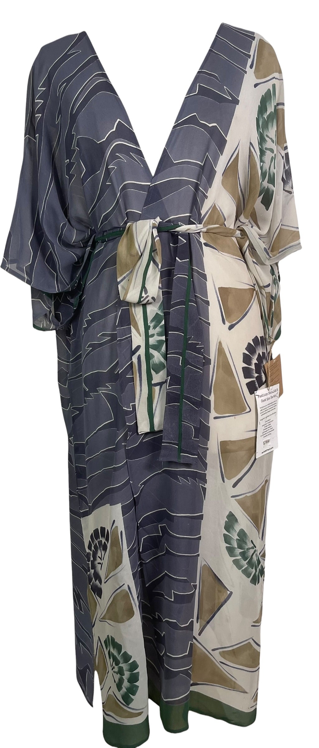 Releases Sunday at 8pm EST  PRG9041 Sheer Wabi Sabi Pure Silk Kimono Sleeved Duster with Belt