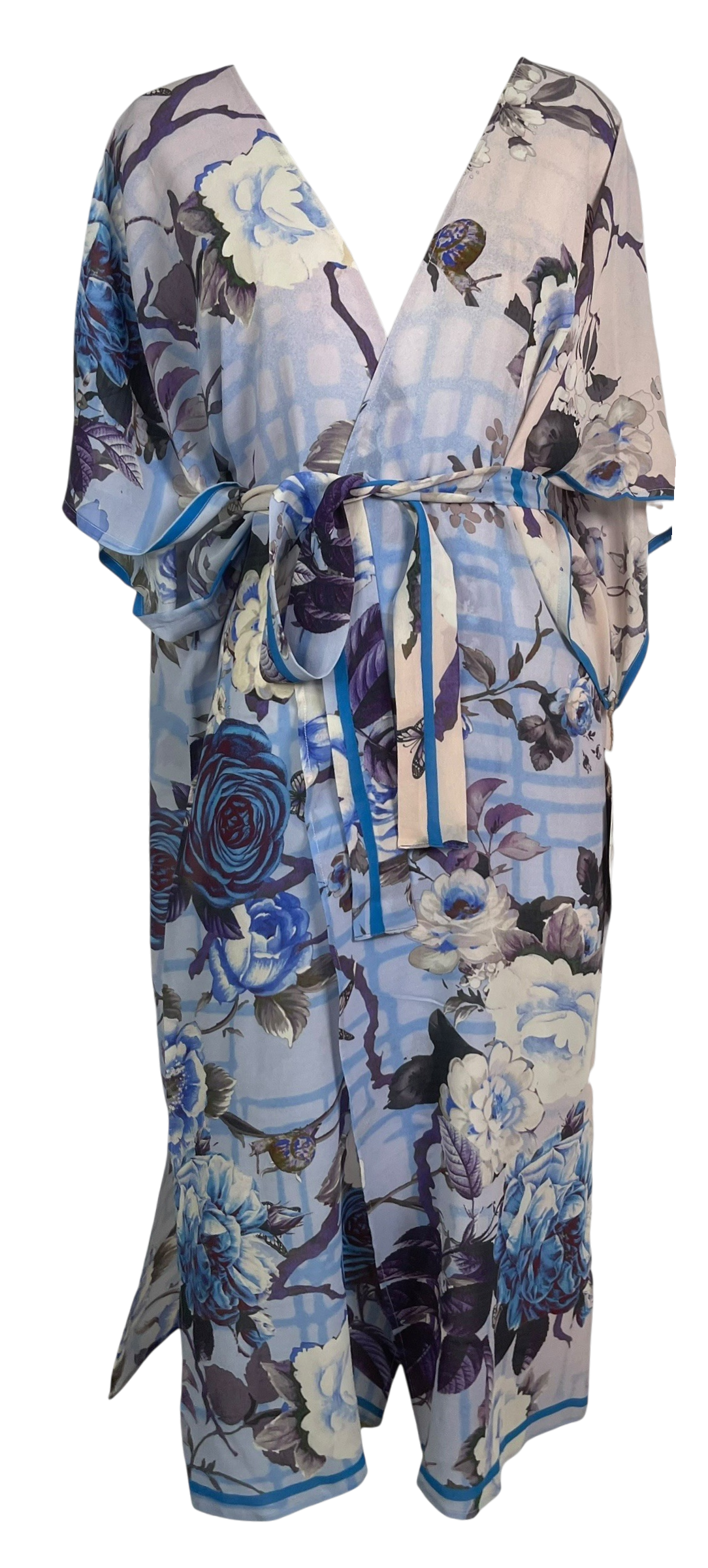 Releases Sunday at 8pm EST PRG9051 Sheer Wabi Sabi Pure Silk Kimono Sleeved Duster with Belt