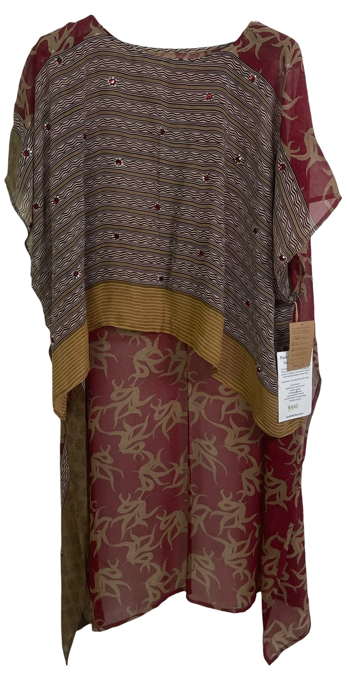 PRG9103 Sheer Wabi Sabi Pure Silk Hi Lo Top by 12 AUGUST 2026 – Handmade ethical Hi Lo Top from sariKNOTsari using upcycled silk. Designed in Canada for travel and slow fashion, loved from Toronto to LA to Sydney. Featuring Zsiska, Bryn Walker and Artisan Leather coats by Rejean Pepin, Pepin designs