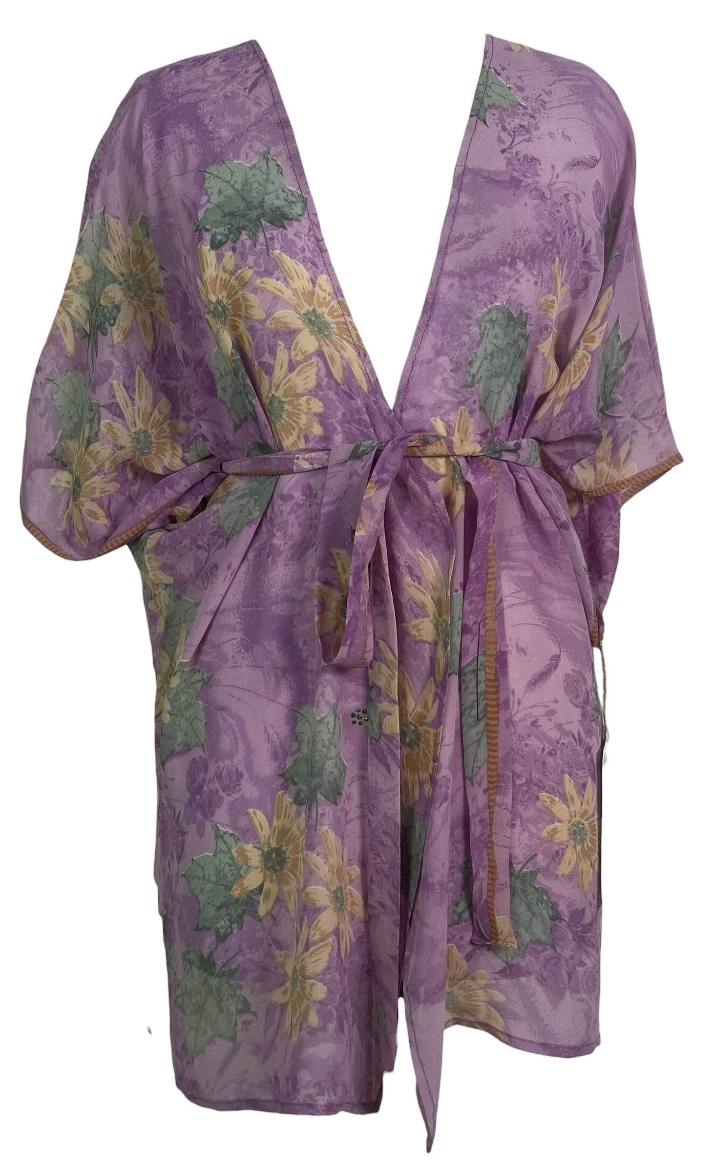 Releases Sunday at 8pm EST  PRG9104 Sheer Avatar Pure Silk Kimono-Sleeved Jacket with Belt