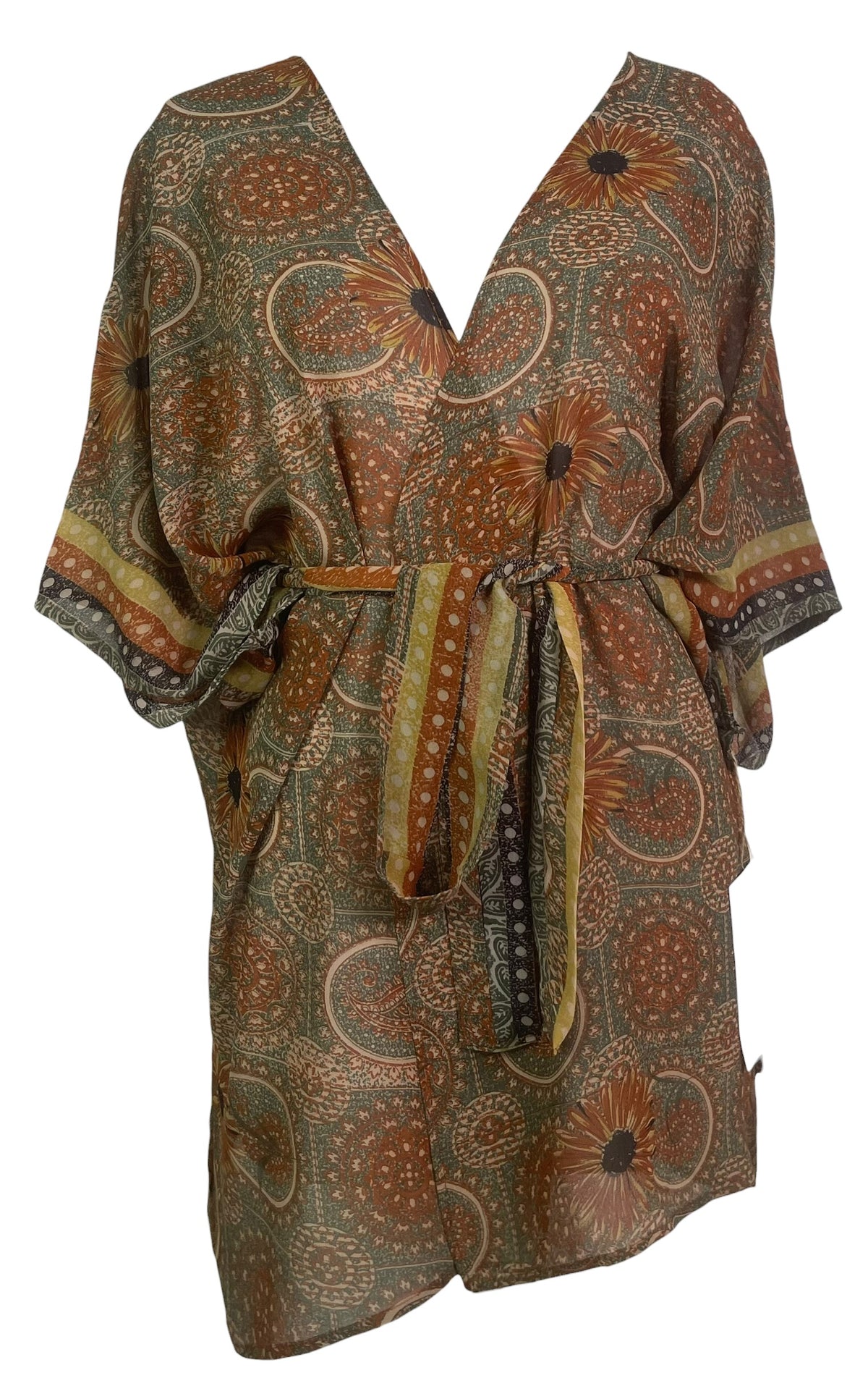 Releases Sunday at 8pm EST  PRG9109 Sheer Avatar Pure Silk Kimono-Sleeved Jacket with Belt