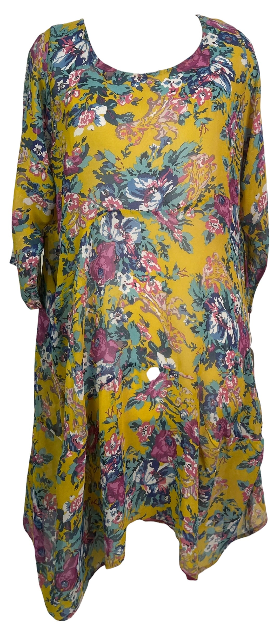 Releases Sunday at 8pm EST  PRG9165  Sheer Avatar Pure Silk Sculptural Long Tunic Dress