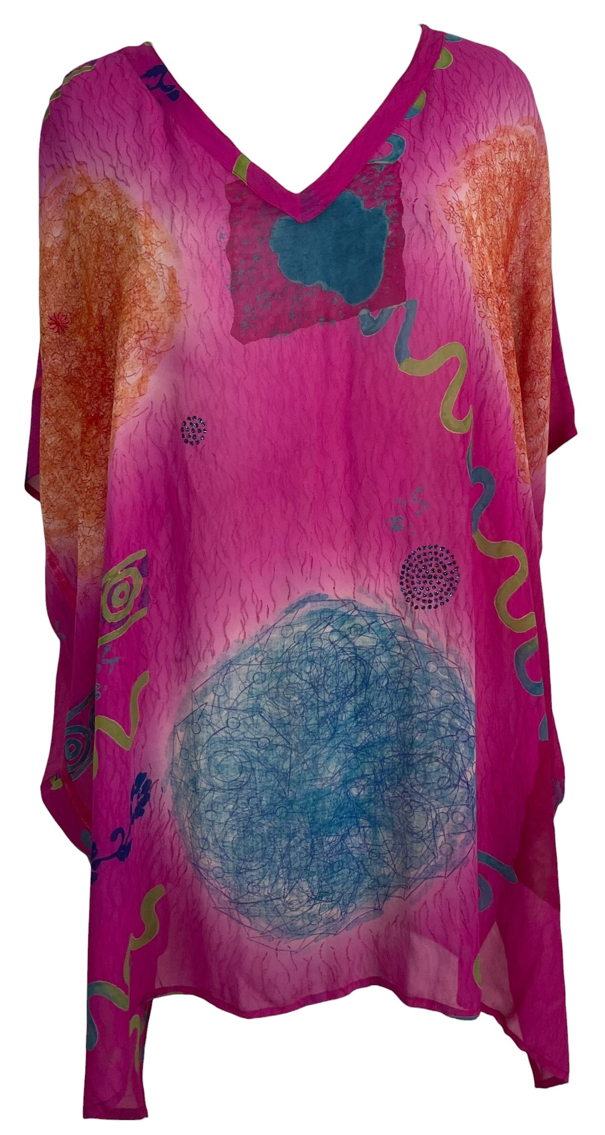 Releases Sunday at 8pm EST  PRG9239 Sheer Avatar Pure Silk Short Kaftan Tunic with Slits