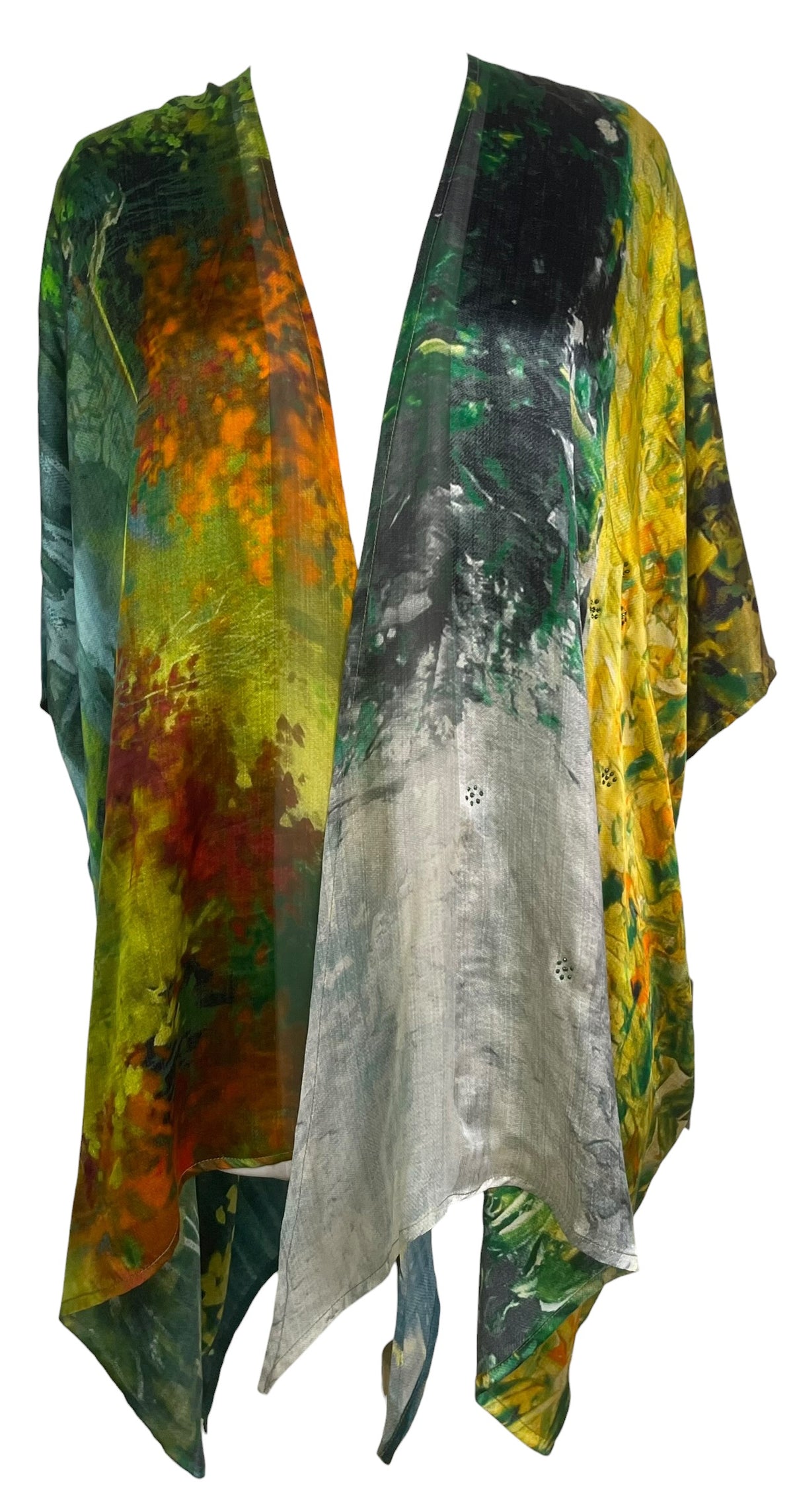 PRS9219  Avatar Pure Silk Cardigan by 12 AUGUST 2026 – Handmade ethical Cardigan from sariKNOTsari using upcycled silk. Designed in Canada for travel and slow fashion, loved from Toronto to LA to Sydney. Featuring Zsiska, Bryn Walker and Artisan Leather coats by Rejean Pepin, Pepin designs