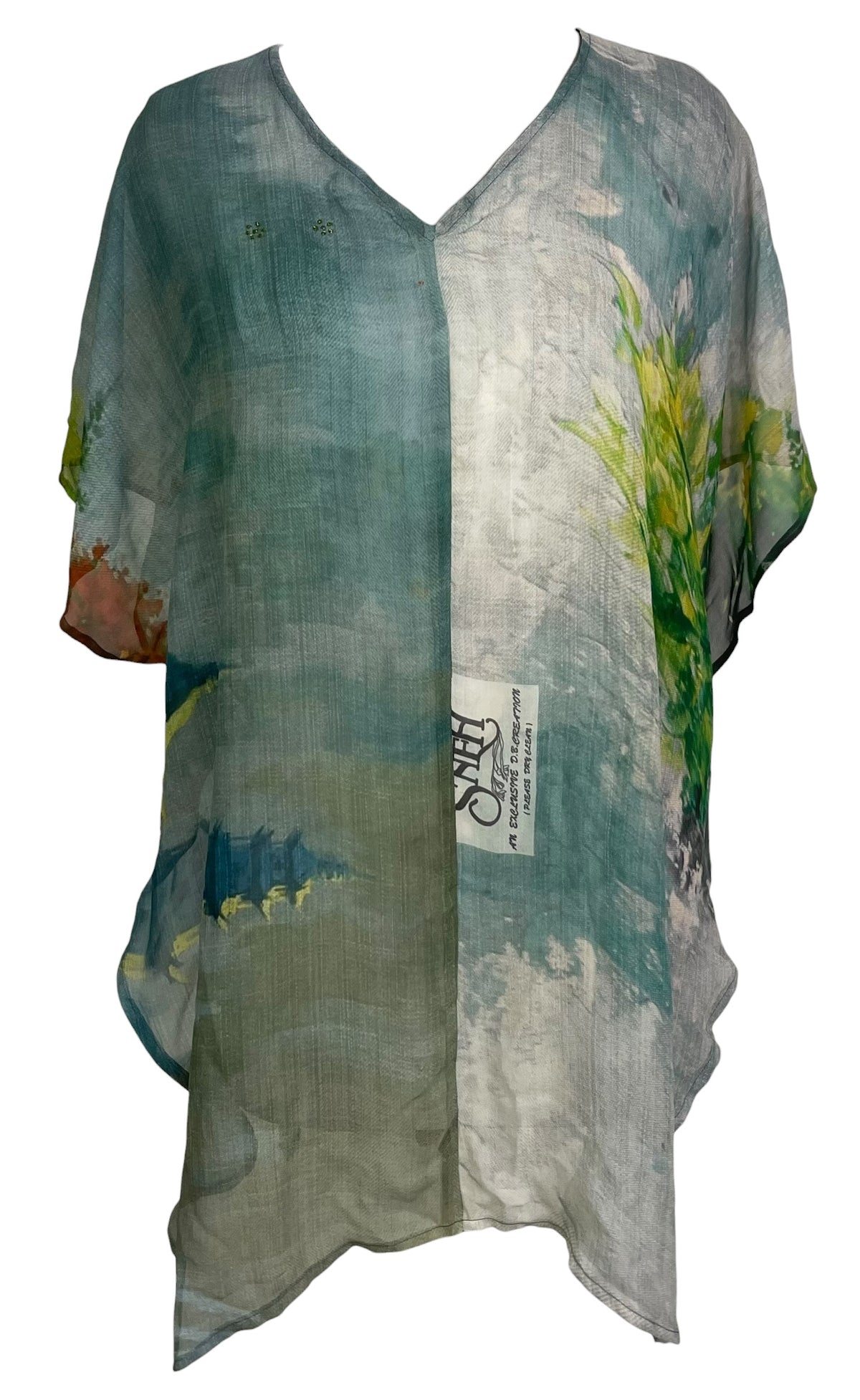 PRS9219   Wabi Sabi Pure Silk Waterfall Top by 12 AUGUST 2026 – Handmade ethical Waterfall Top from sariKNOTsari using upcycled silk. Designed in Canada for travel and slow fashion, loved from Toronto to LA to Sydney. Featuring Zsiska, Bryn Walker and Artisan Leather coats by Rejean Pepin, Pepin designs