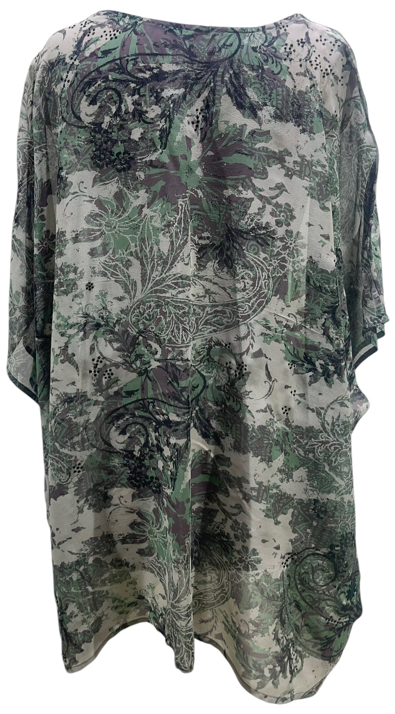 PRG5437 Sheer Wabi Sabi Pure Silk Short Kaftan Tunic