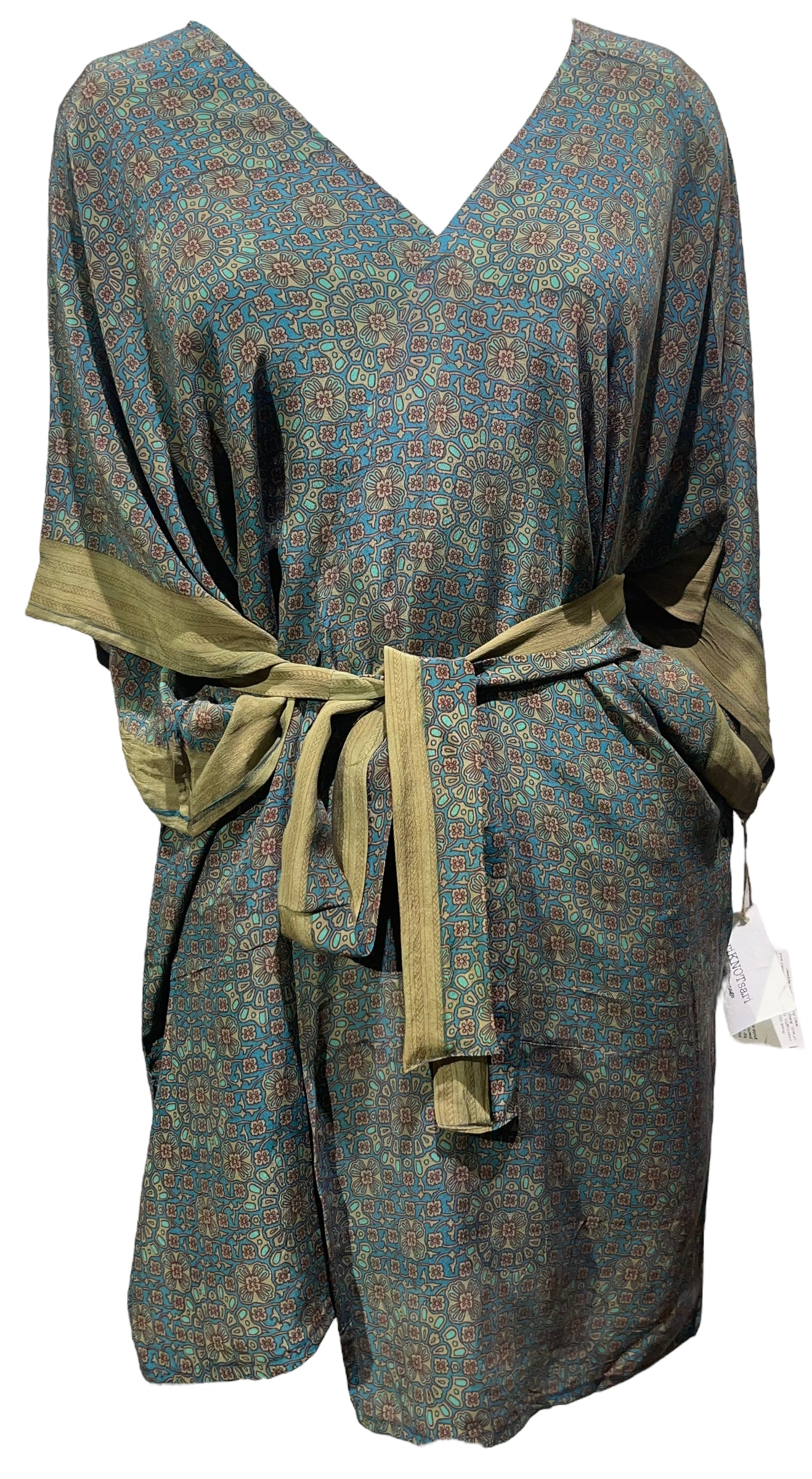 PRC4893 Avatar Pure Silk Kimono-Sleeved Jacket with Belt