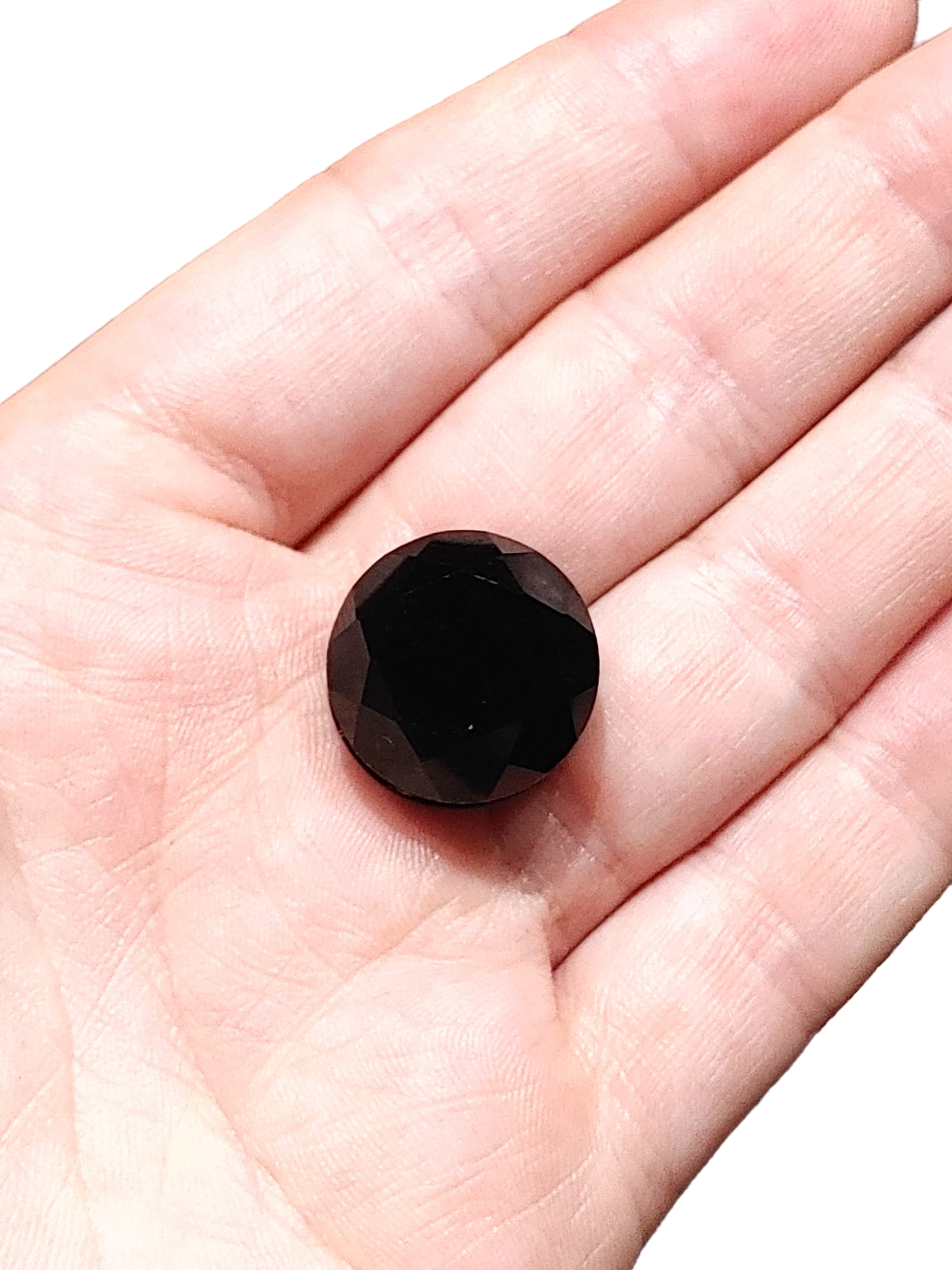 Opaque Faceted Black Glass Magnetic Button